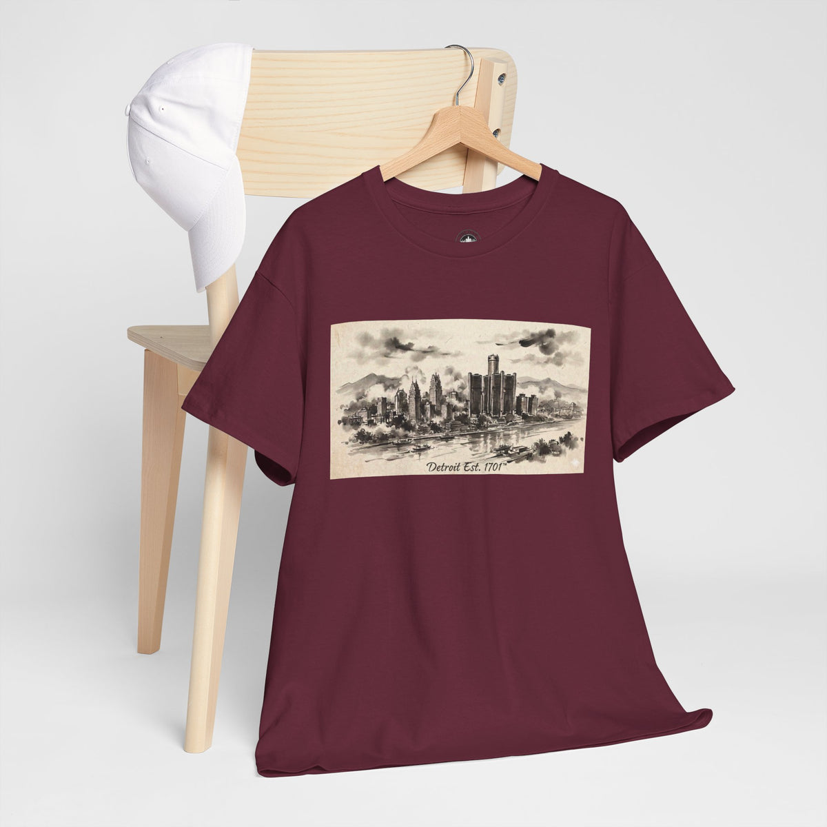 Detroit Pride Vintage Skyline Tee — "Detroit, Est. 1701" Cotton T-Shirt | Motor City Roots