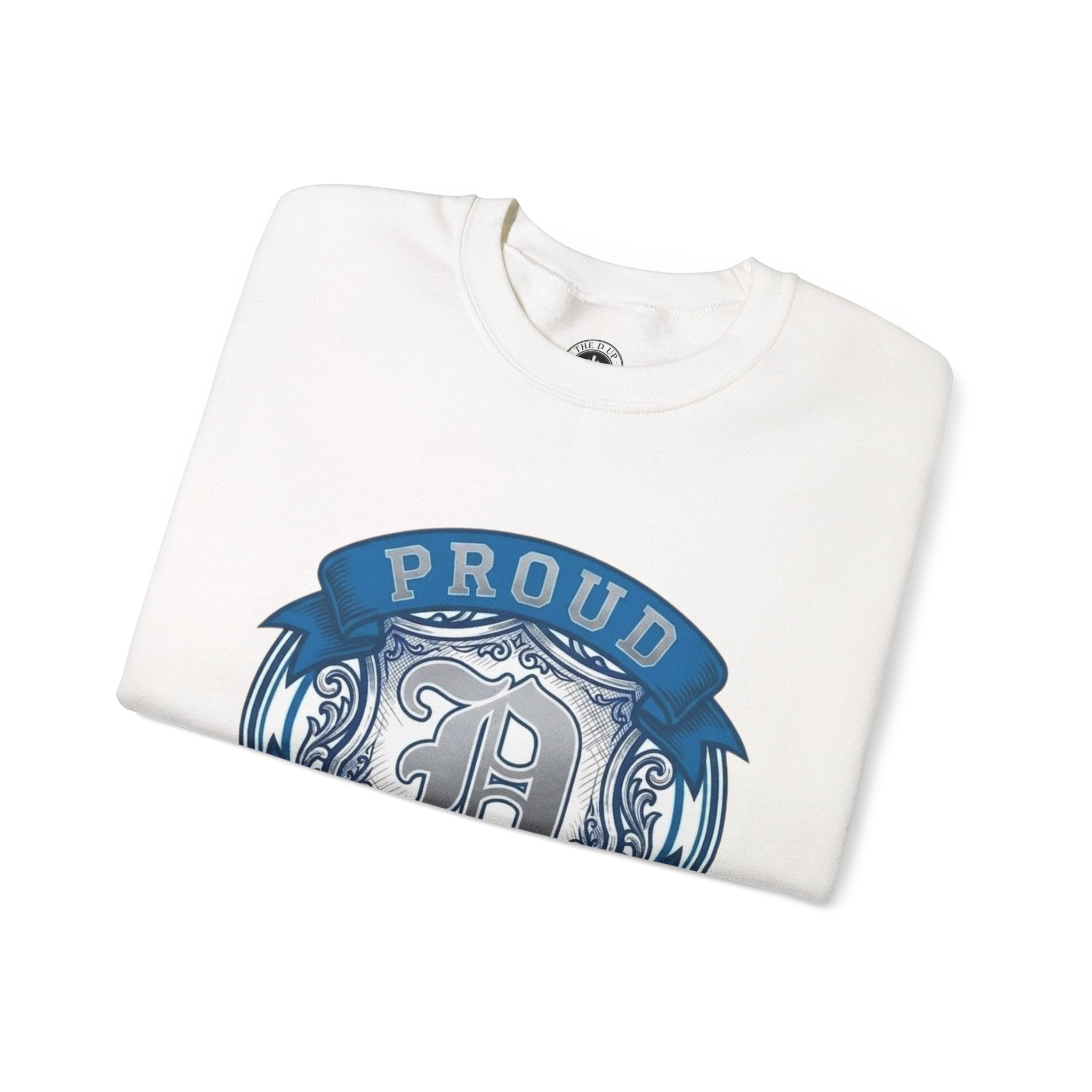 Proud to Be a D Detroit Crewneck Sweatshirt — Vintage Crest Motor City Pullover