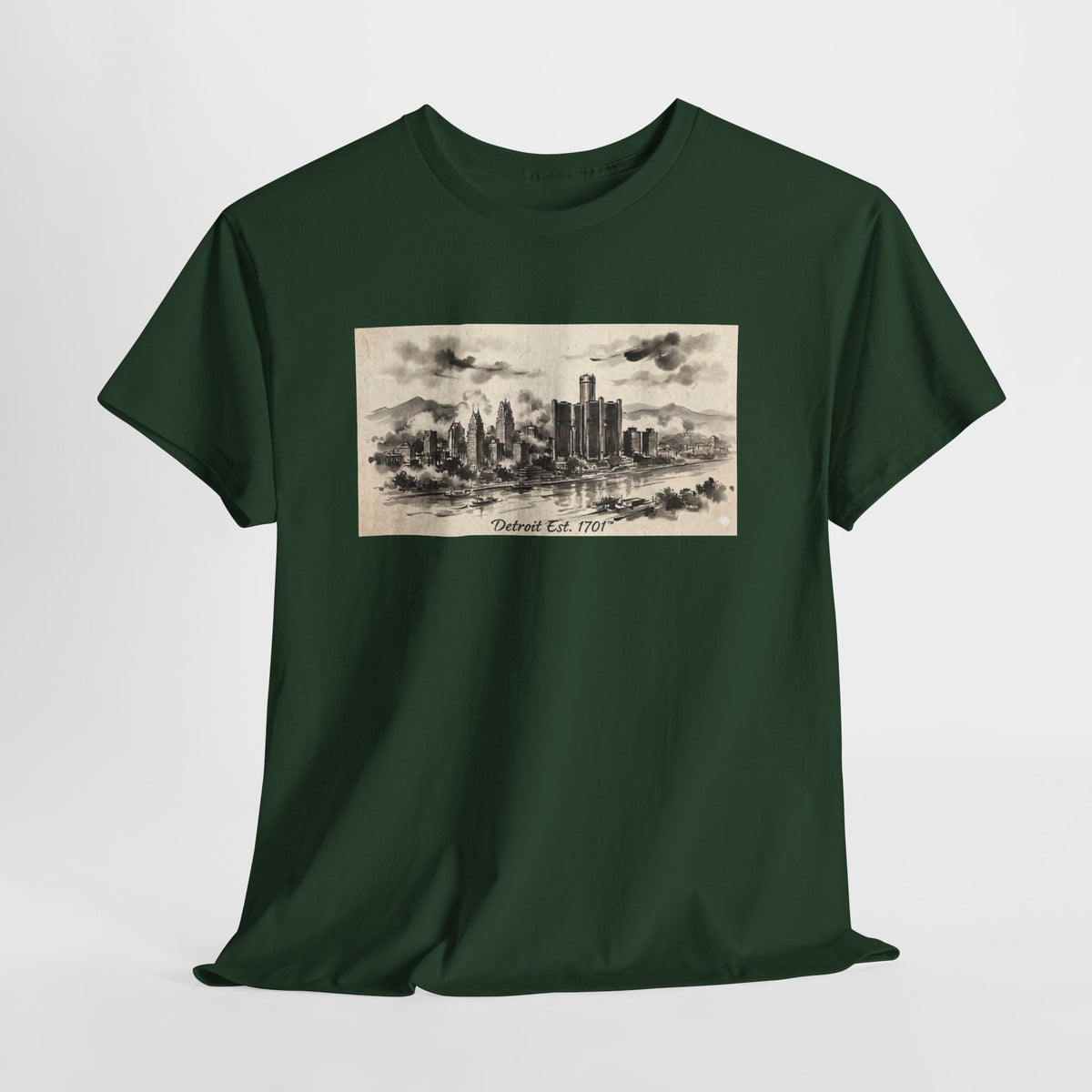 Detroit Pride Vintage Skyline Tee — "Detroit, Est. 1701" Cotton T-Shirt | Motor City Roots