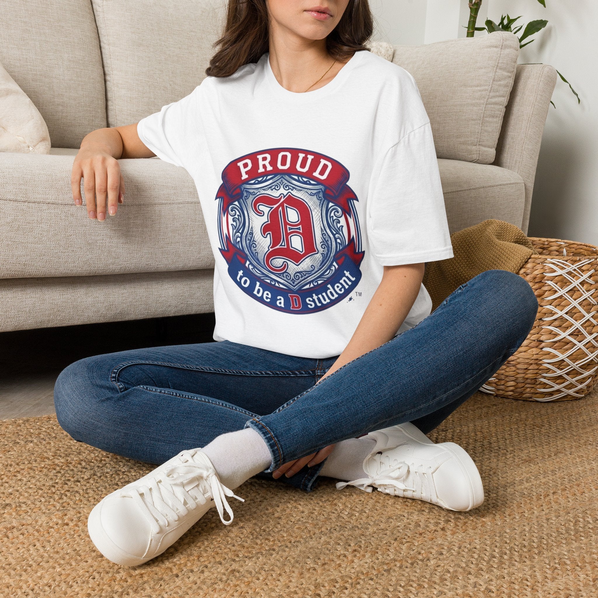 Detroit Pride "PROUD" Vintage Crest T-Shirt — Motor City Hometown Graphic Cotton Tee