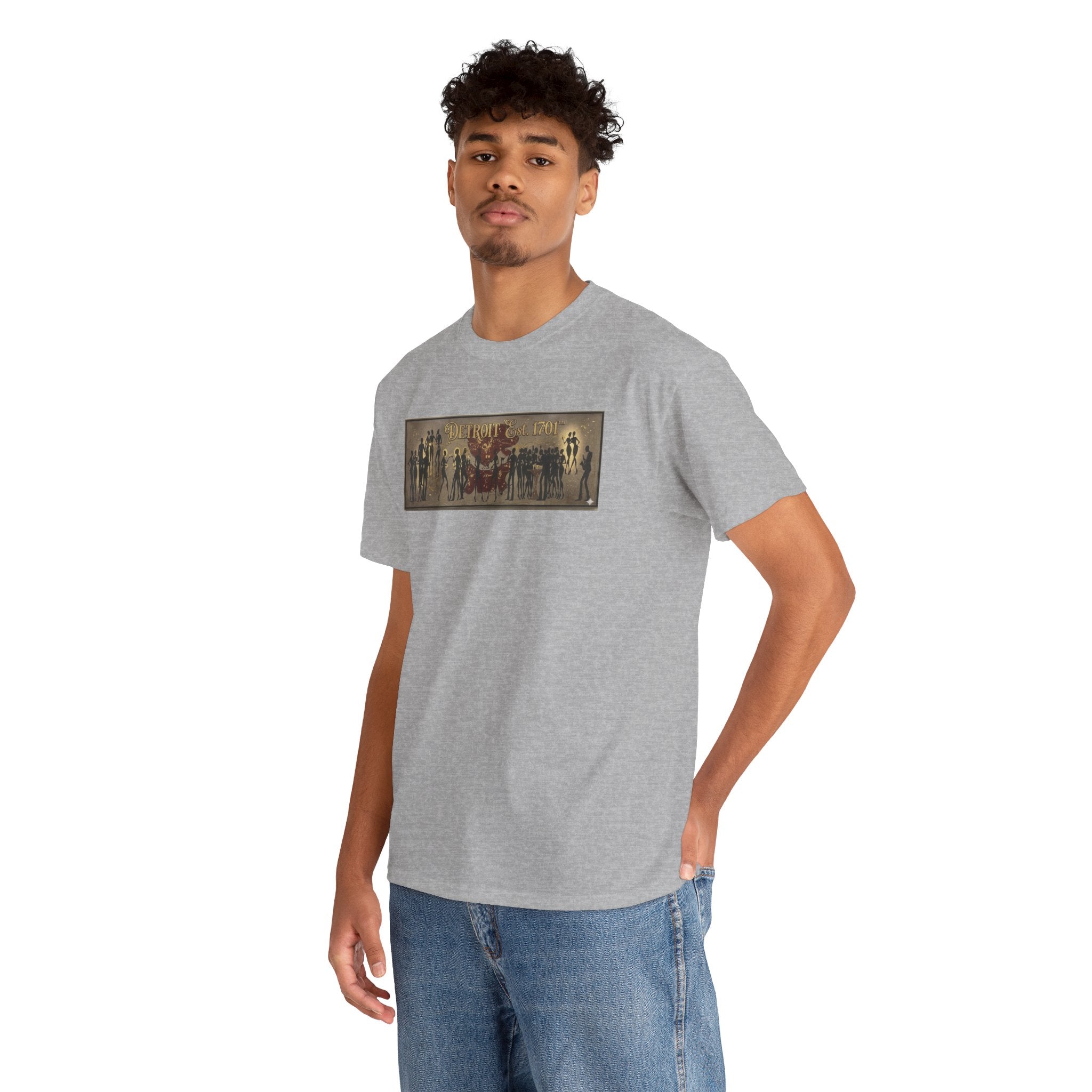Detroit Pride Vintage Silhouette Artwork Tee — Motor City Midnight Graphic Cotton T-Shirt