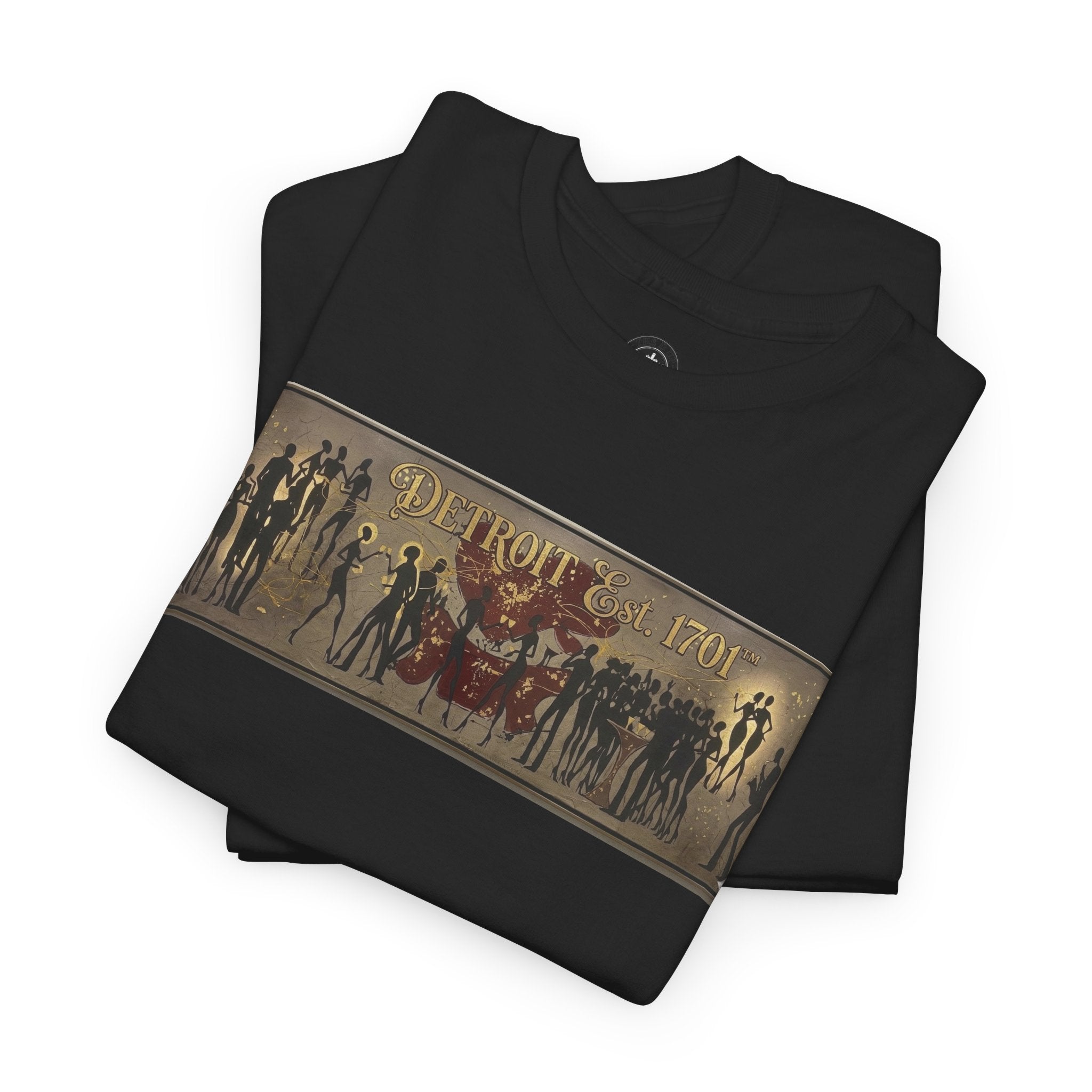 Detroit Pride Vintage Silhouette Artwork Tee — Motor City Midnight Graphic Cotton T-Shirt