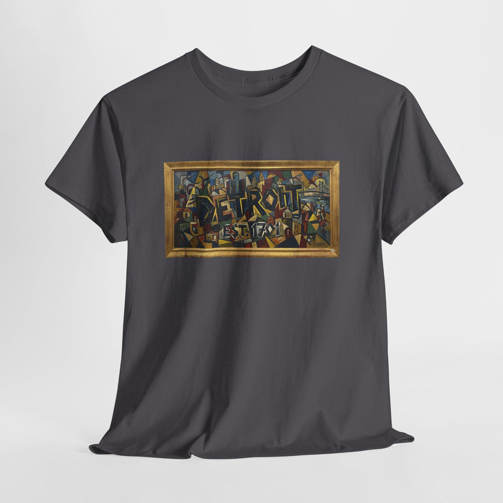 Men's Abstract Cubist Art T-Shirt — Framed Modern Painting Graphic(Unisex)