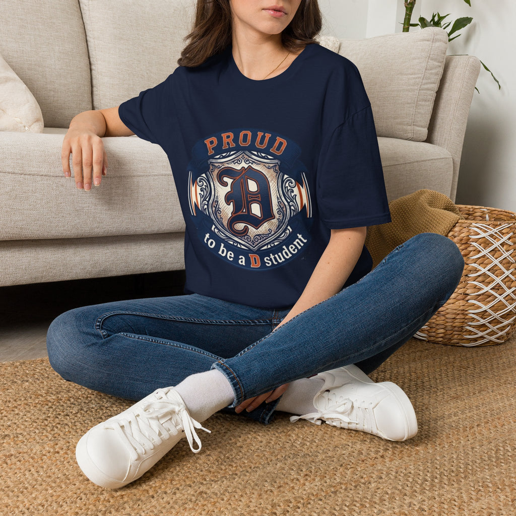Detroit Pride "PROUD" Vintage Crest T-Shirt — Motor City Hometown Graphic Cotton Tee