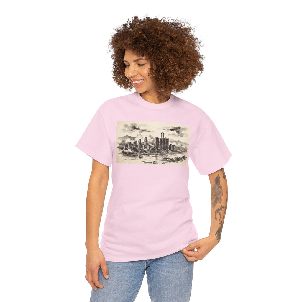 Detroit Pride Vintage Skyline Tee — "Detroit, Est. 1701" Cotton T-Shirt | Motor City Roots