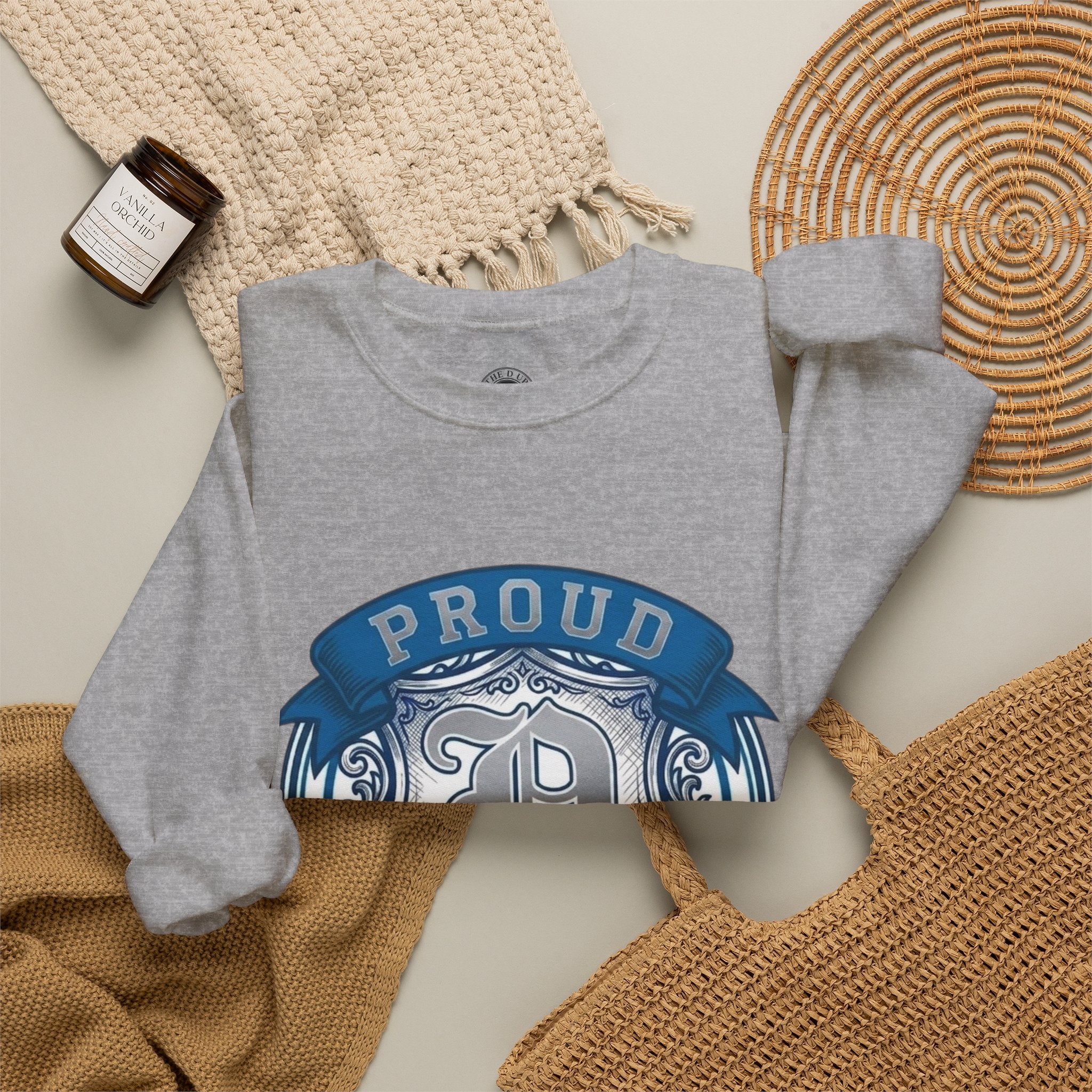 Proud to Be a D Detroit Crewneck Sweatshirt — Vintage Crest Motor City Pullover