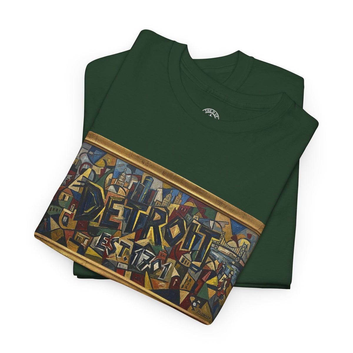 Men's Abstract Cubist Art T-Shirt — Framed Modern Painting Graphic(Unisex)