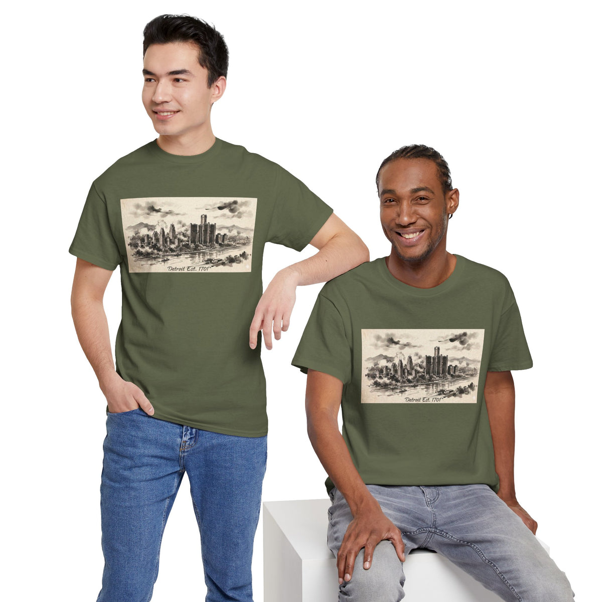 Detroit Pride Vintage Skyline Tee — "Detroit, Est. 1701" Cotton T-Shirt | Motor City Roots
