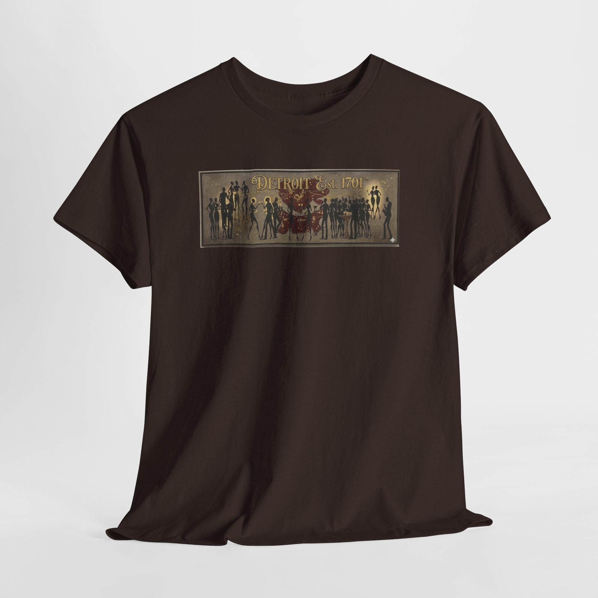 Detroit Pride Vintage Silhouette Artwork Tee — Motor City Midnight Graphic Cotton T-Shirt