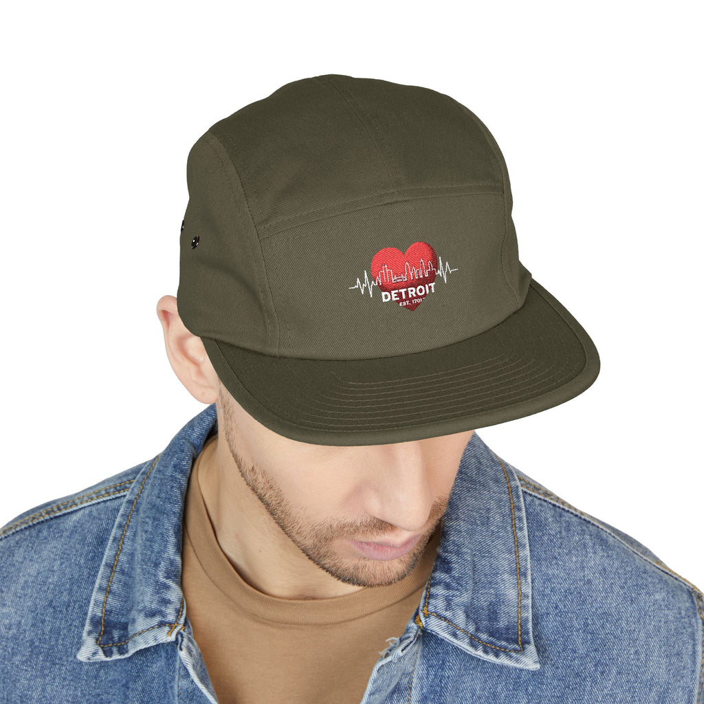 Detroit Heartbeat Embroidered 5-Panel Cap