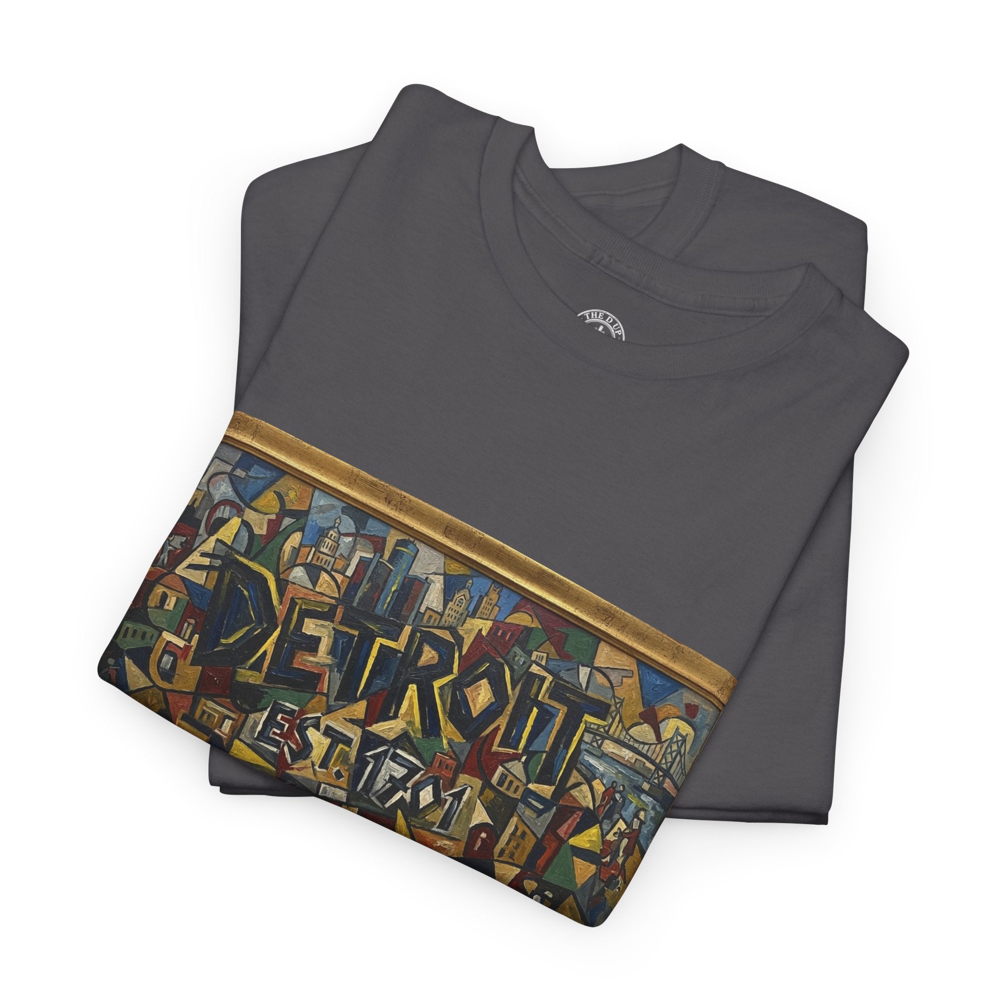 Men's Abstract Cubist Art T-Shirt — Framed Modern Painting Graphic(Unisex)