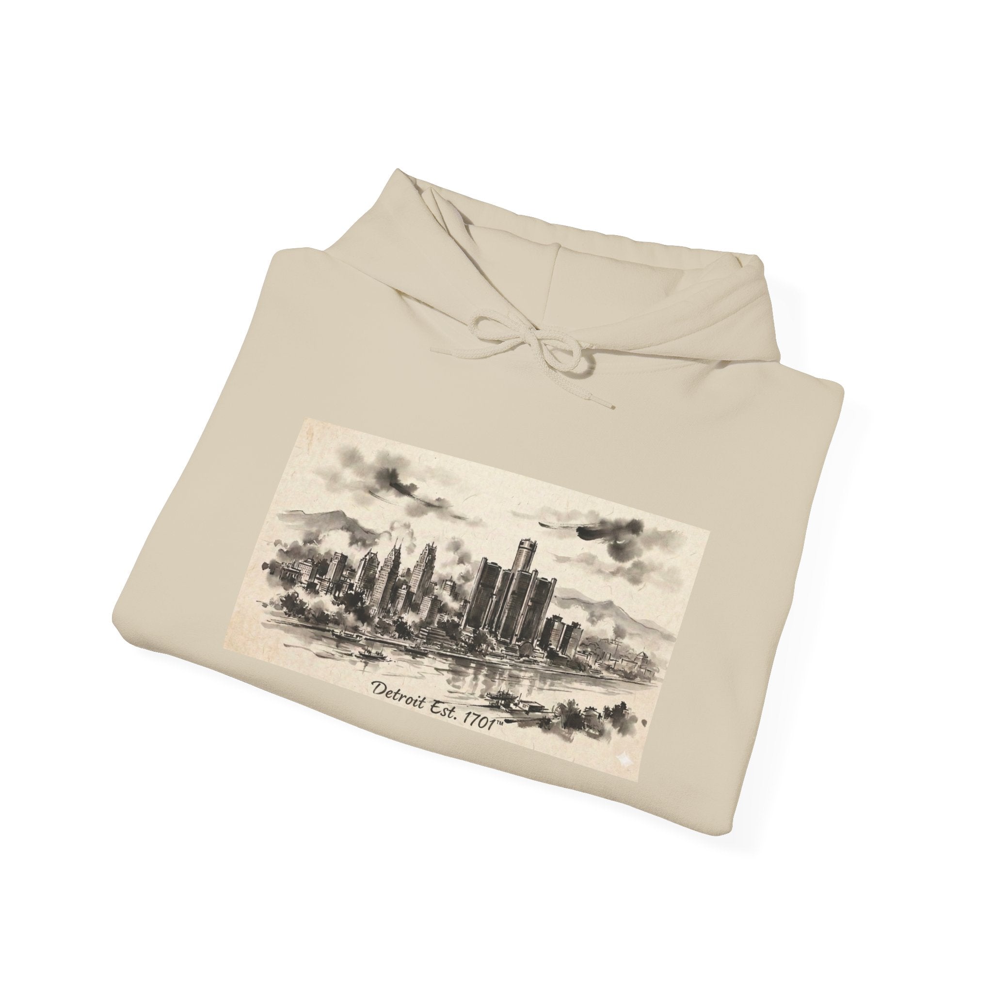 Detroit Pride Vintage Skyline Hoodie — "Detroit, Est. 1701" Pullover | Motor City Roots