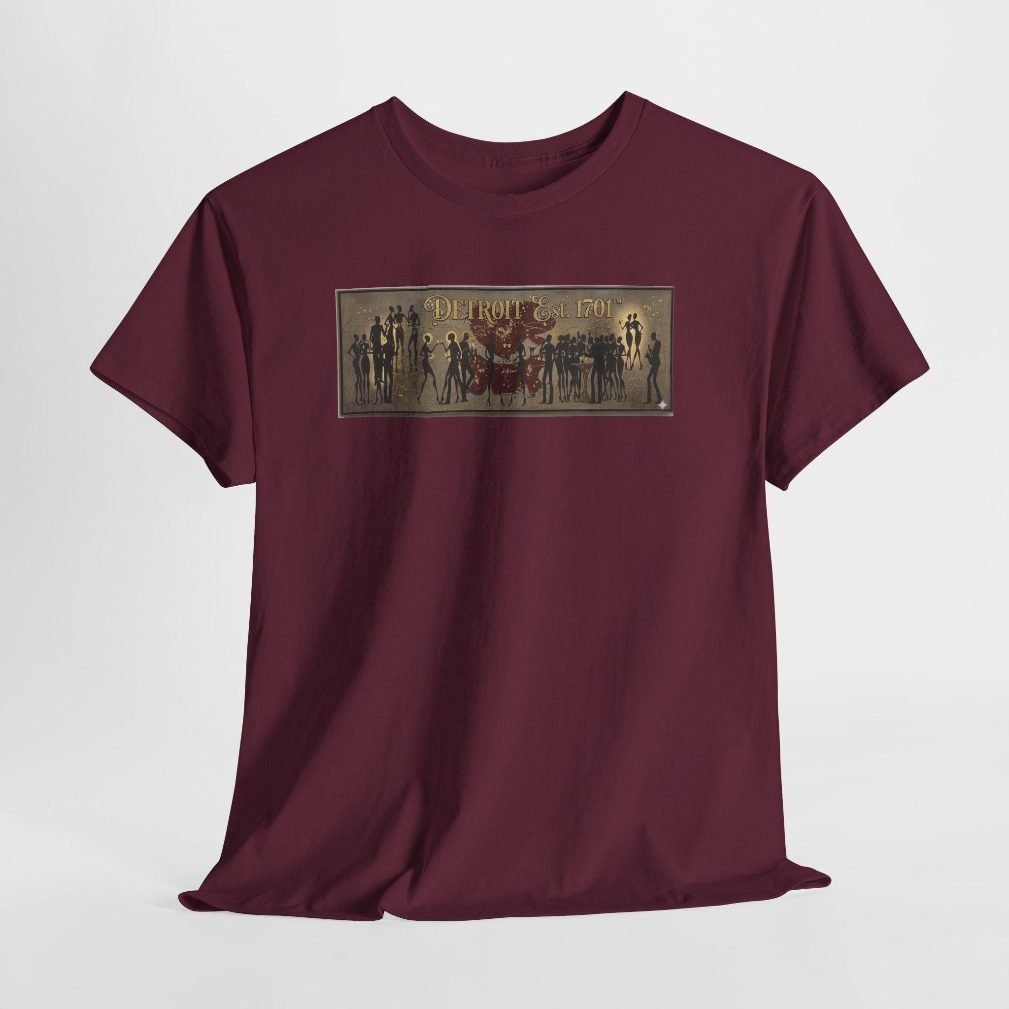 Detroit Pride Vintage Silhouette Artwork Tee — Motor City Midnight Graphic Cotton T-Shirt