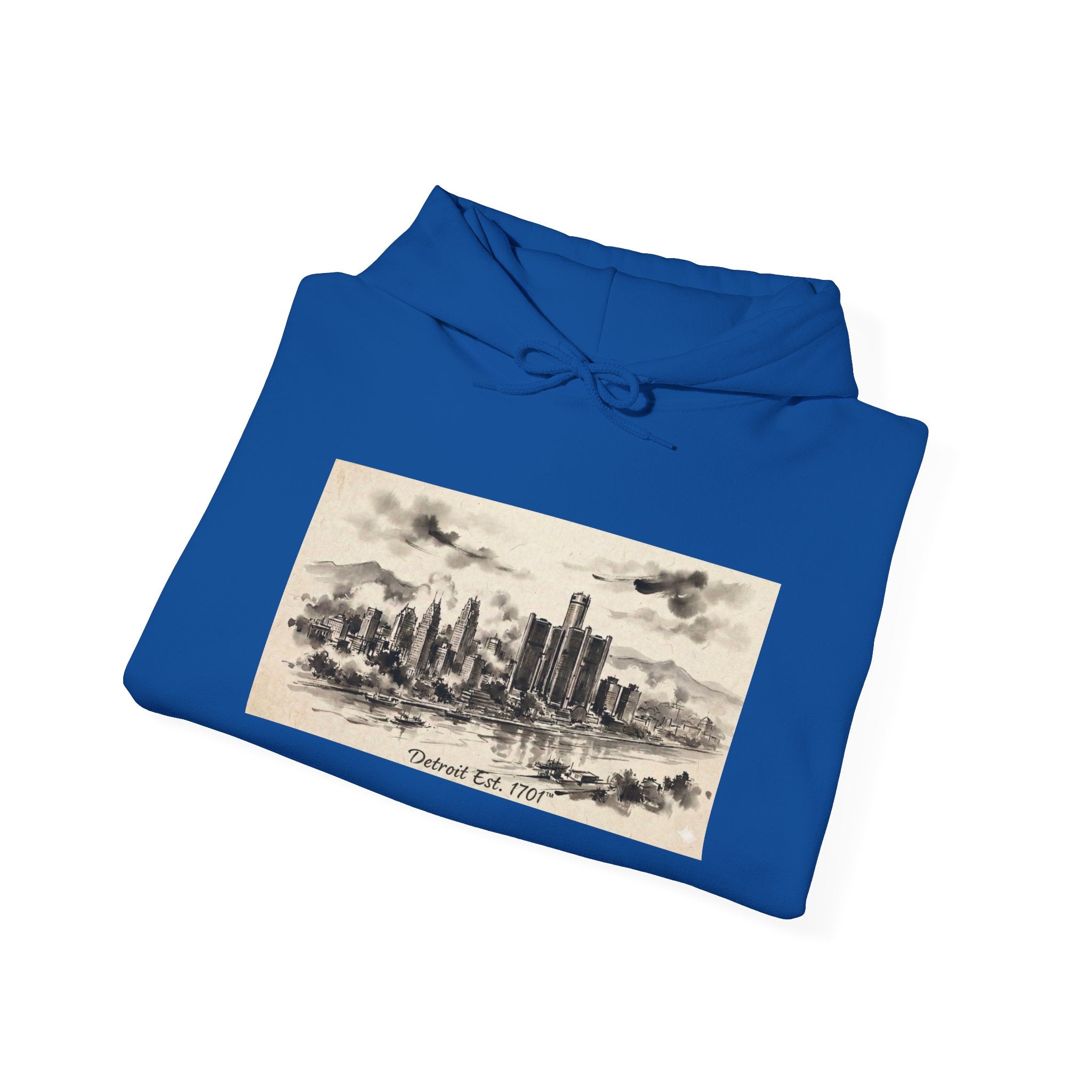 Detroit Pride Vintage Skyline Hoodie — "Detroit, Est. 1701" Pullover | Motor City Roots