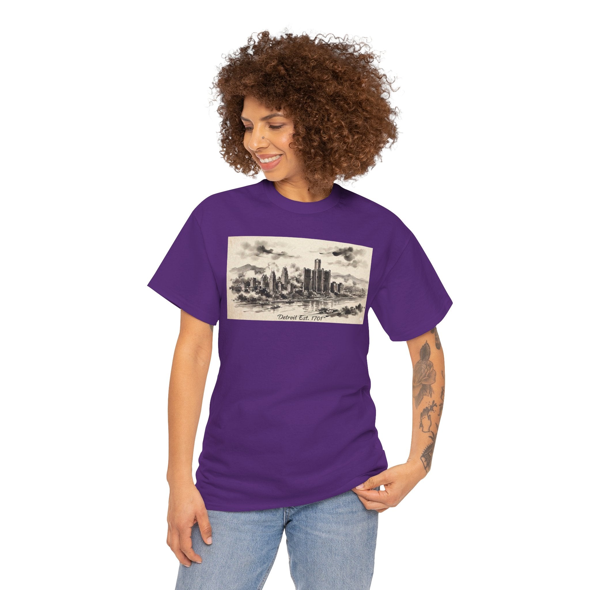 Detroit Pride Vintage Skyline Tee — "Detroit, Est. 1701" Cotton T-Shirt | Motor City Roots