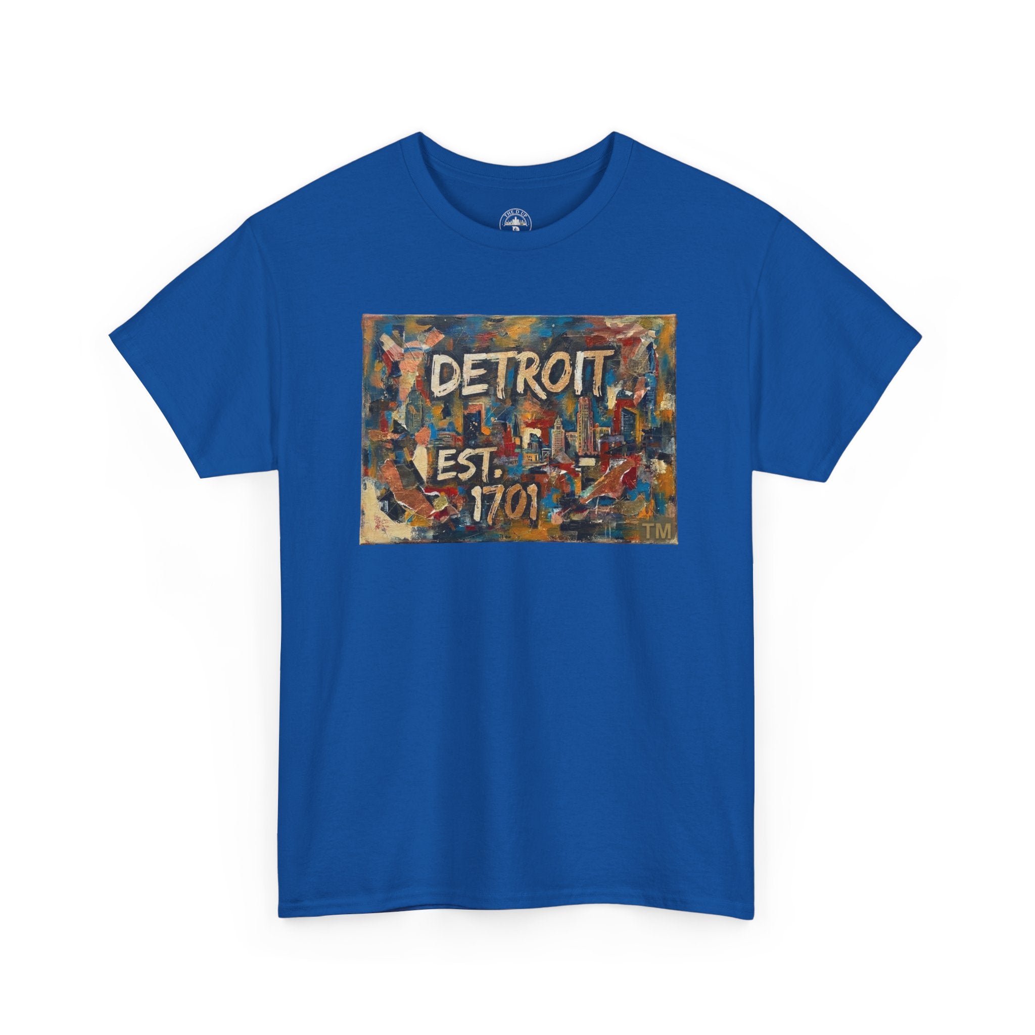 Detroit Abstract Painterly Mural T-Shirt — "DETROIT" Graphic Cotton Tee | Motor City Street Art