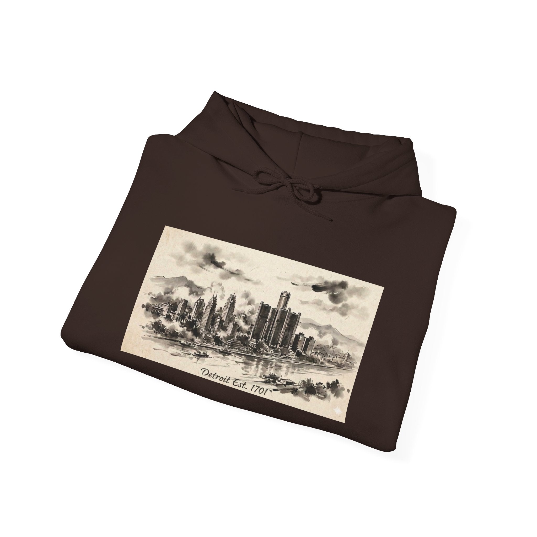 Detroit Pride Vintage Skyline Hoodie — "Detroit, Est. 1701" Pullover | Motor City Roots