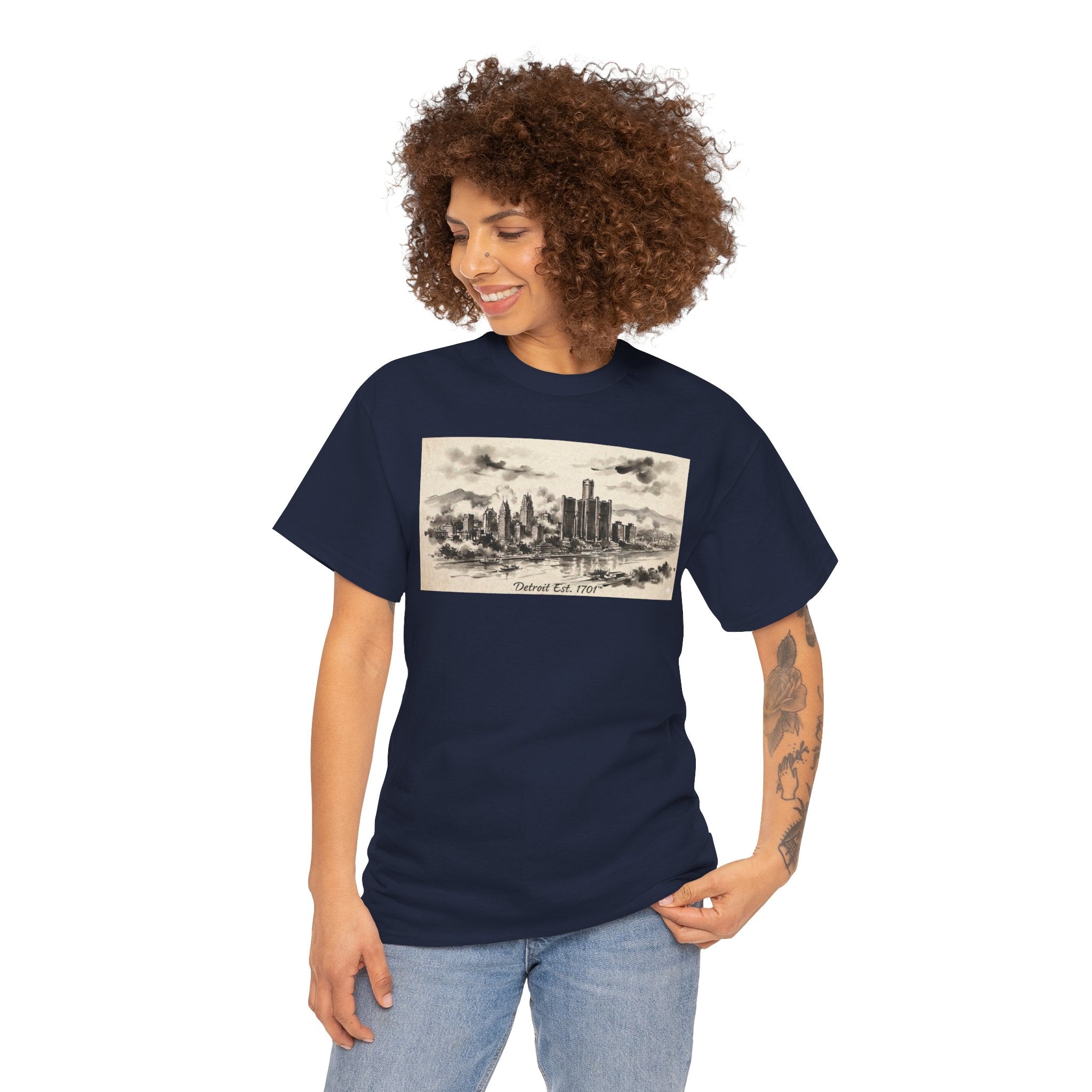 Detroit Pride Vintage Skyline Tee — "Detroit, Est. 1701" Cotton T-Shirt | Motor City Roots