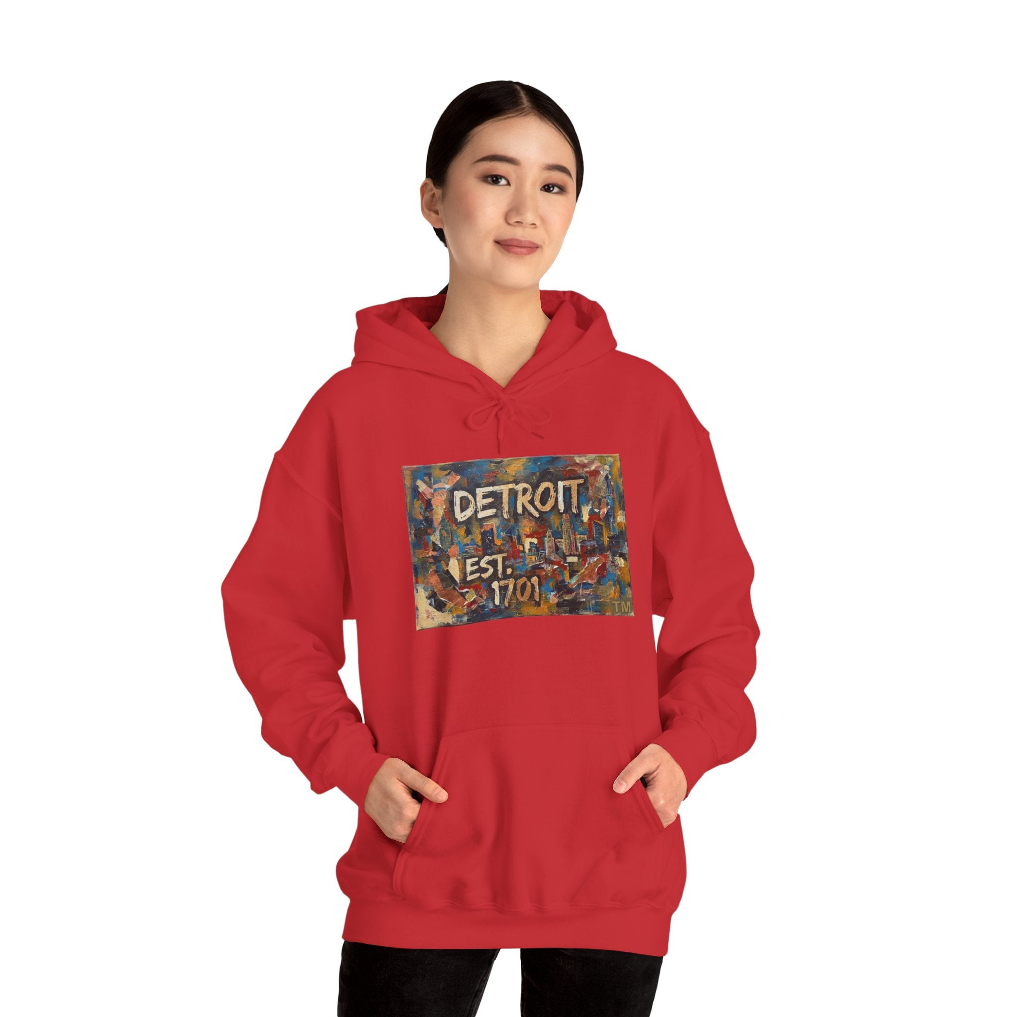 Detroit City Mural Hoodie — Abstract Painterly Graphic Pullover | Motor City Street Art