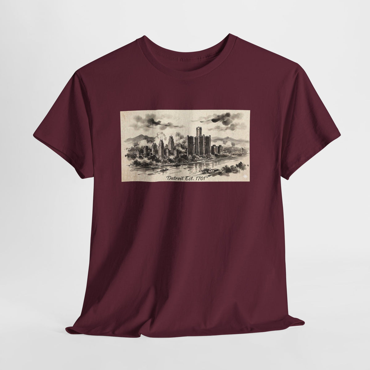 Detroit Pride Vintage Skyline Tee — "Detroit, Est. 1701" Cotton T-Shirt | Motor City Roots