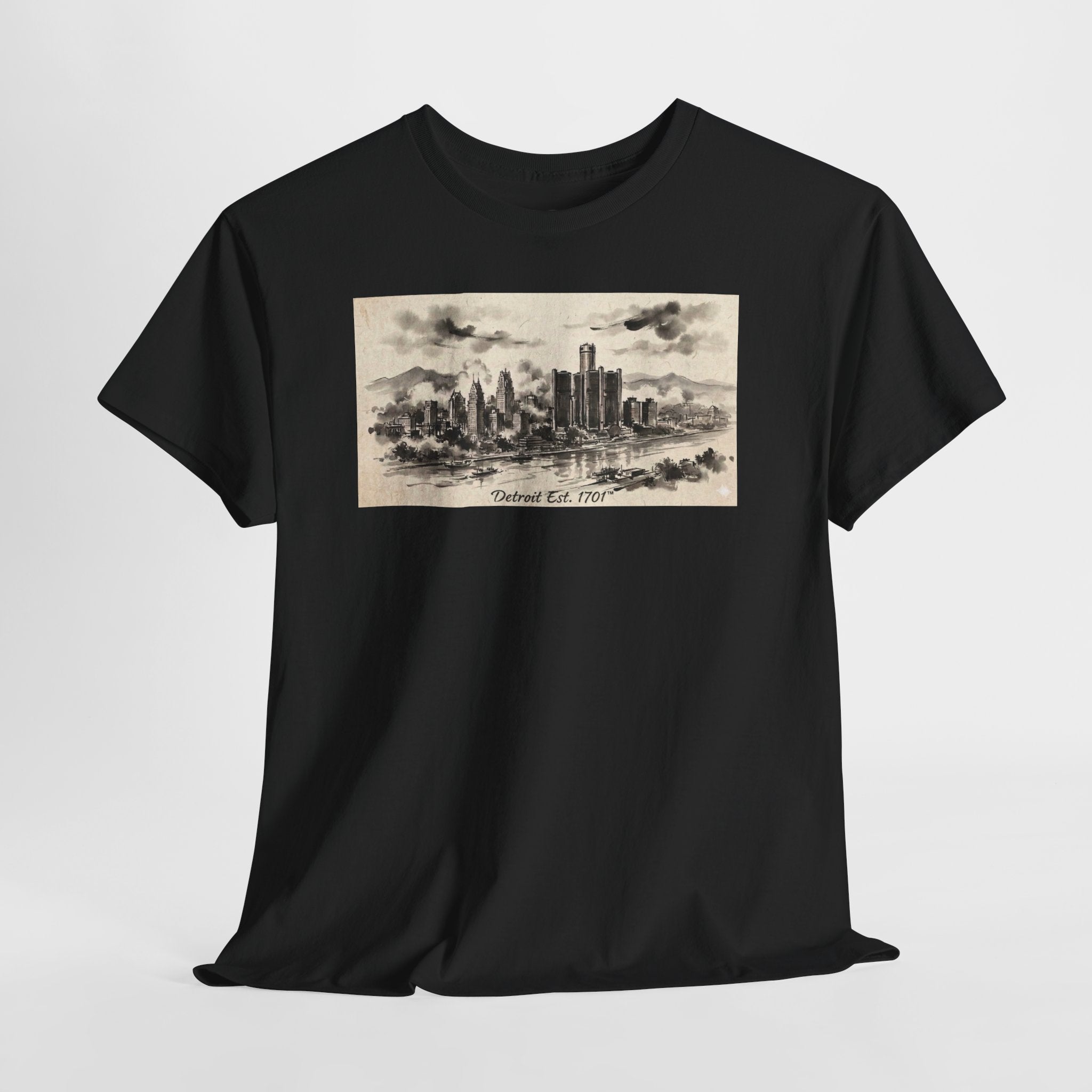 Detroit Pride Vintage Skyline Tee — "Detroit, Est. 1701" Cotton T-Shirt | Motor City Roots