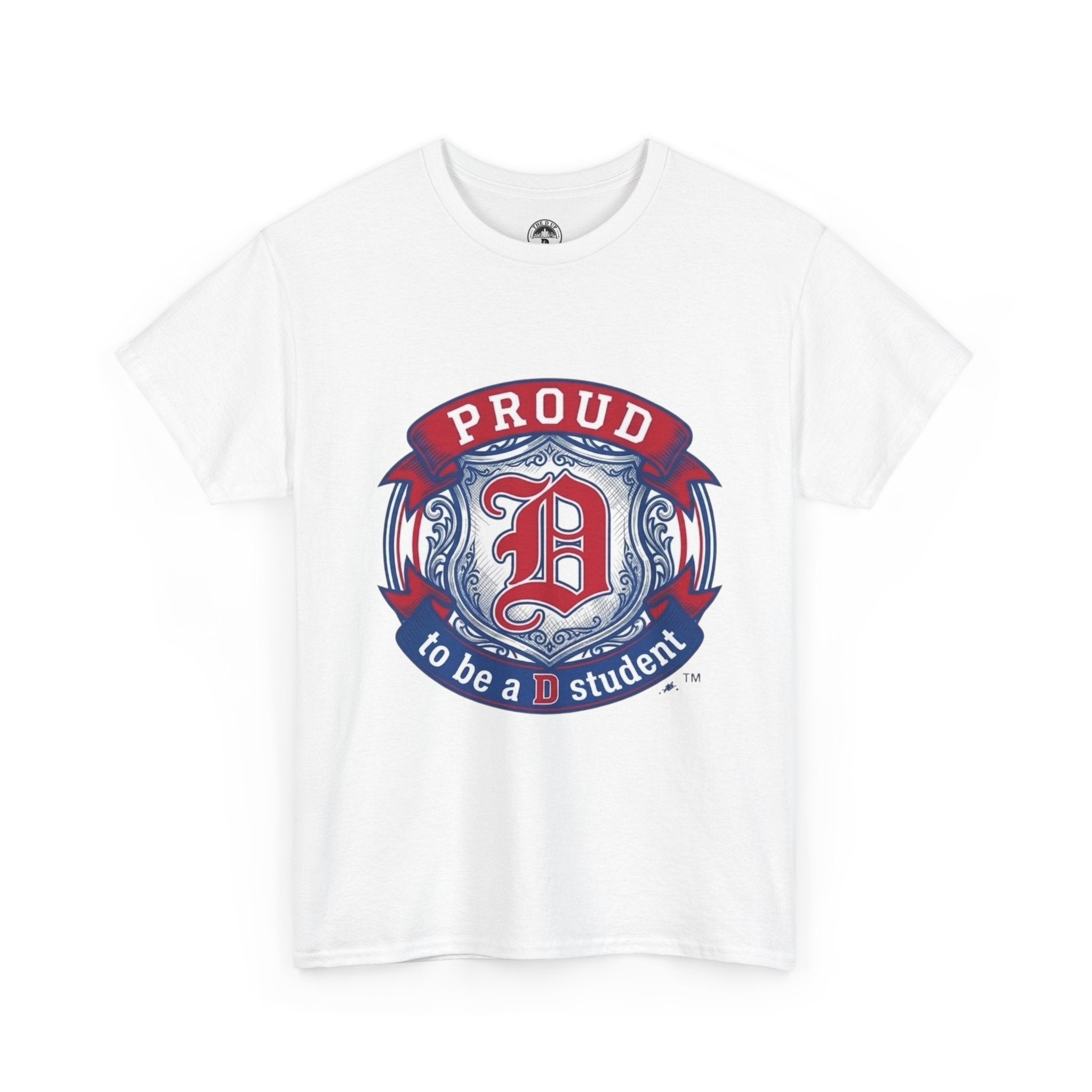 Detroit Pride D Student Tee — Vintage Crest Cotton T-Shirt(Unisex)