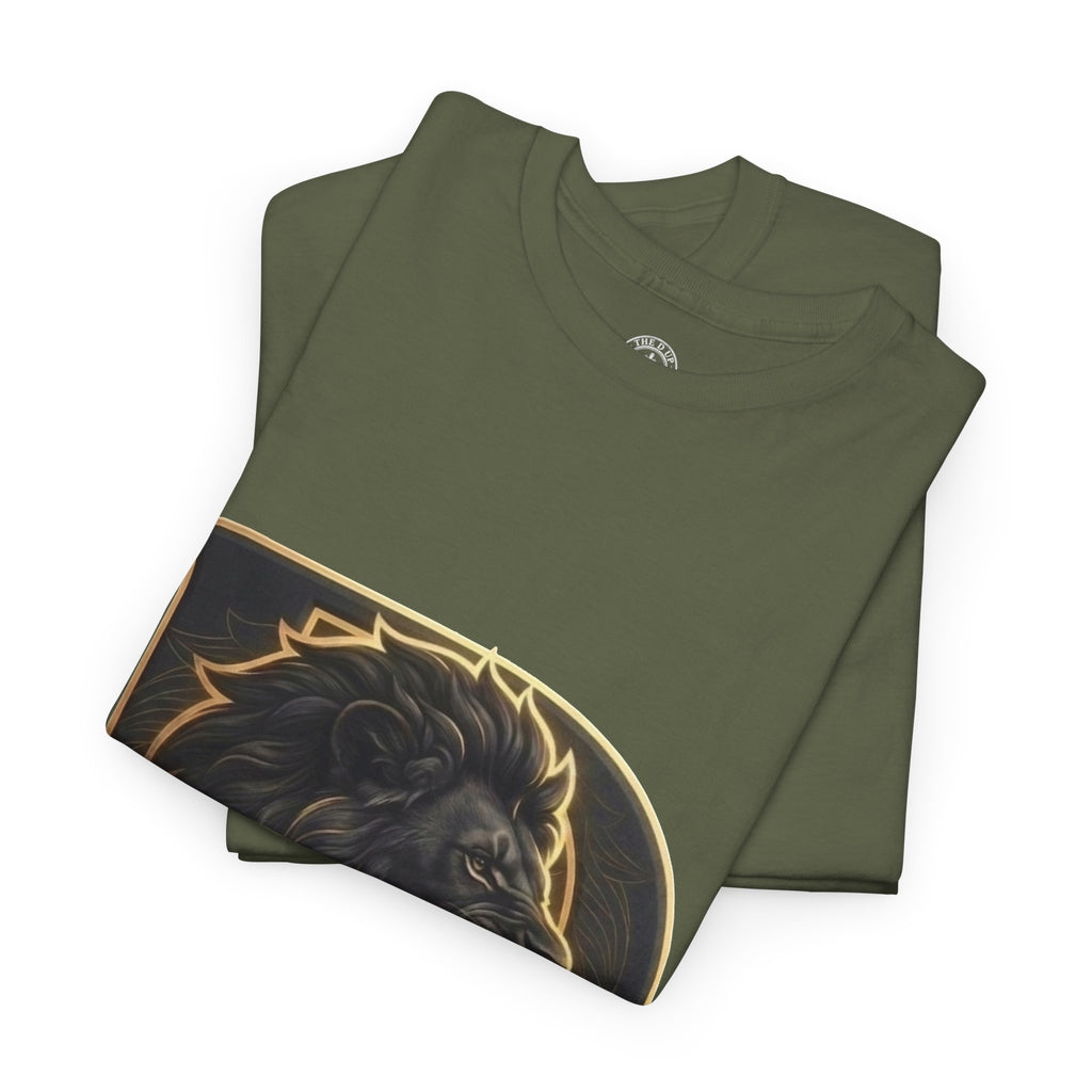 Men's Detroit Pride Lion D T Shirt — Gold Foil Monogram Detroit Lion Graphic(Unisex)