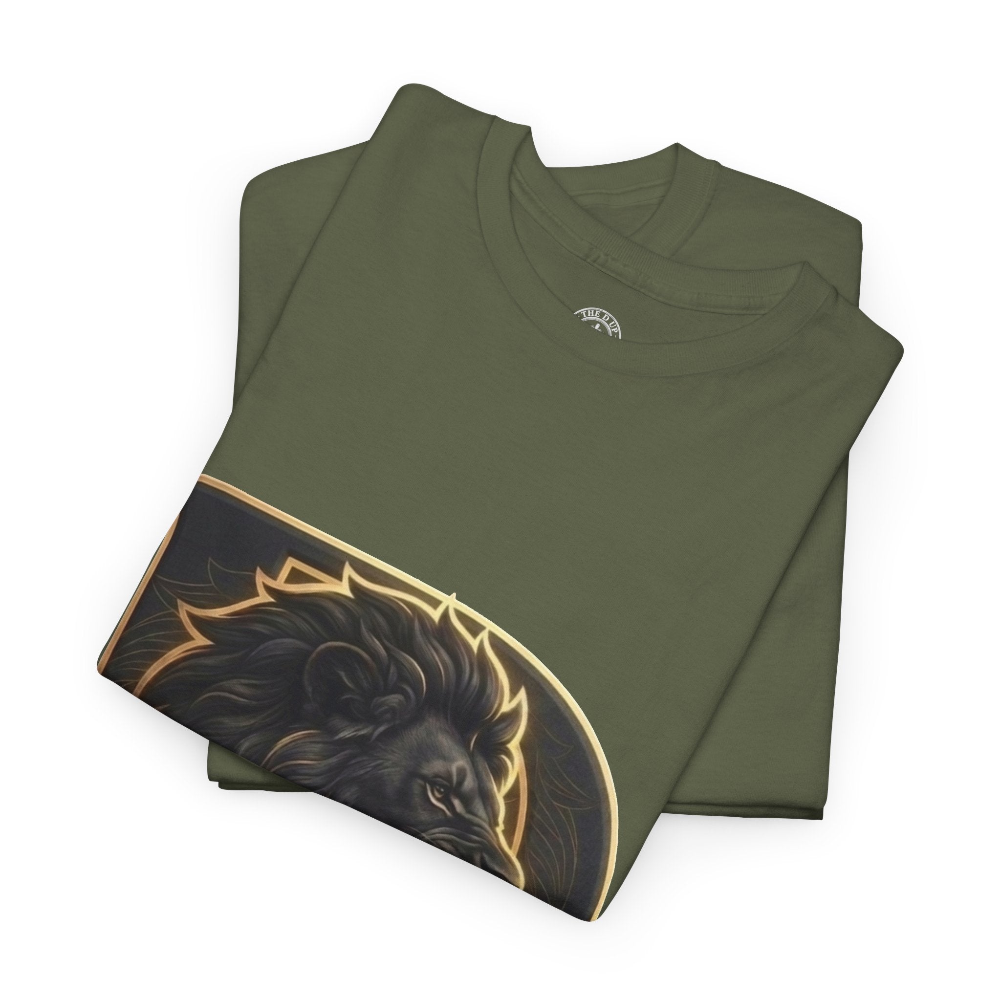 Men's Detroit Pride Lion D T Shirt — Gold Foil Monogram Detroit Lion Graphic(Unisex)