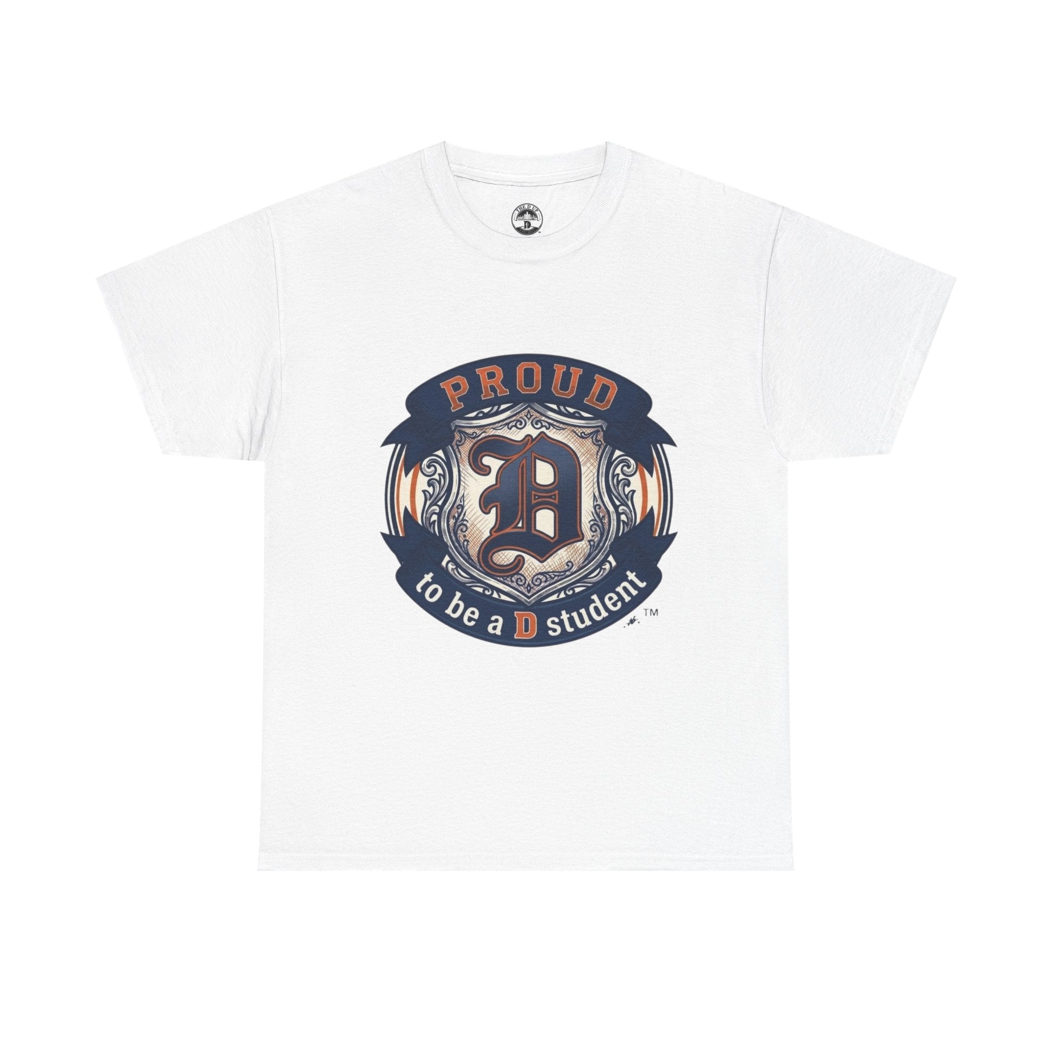 Detroit Pride D Student Tee — Vintage Crest Cotton T-Shirt(Unisex)
