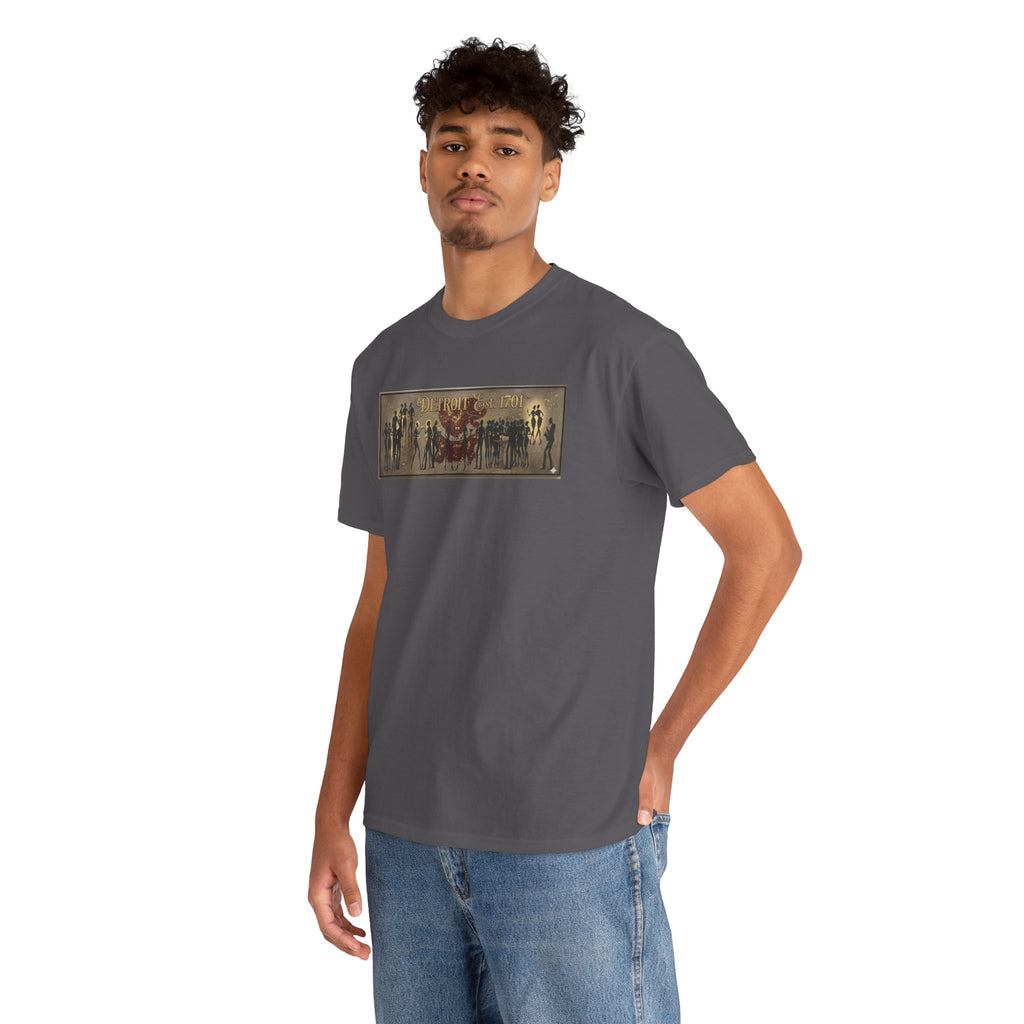 Detroit Pride Vintage Silhouette Artwork Tee — Motor City Midnight Graphic Cotton T-Shirt