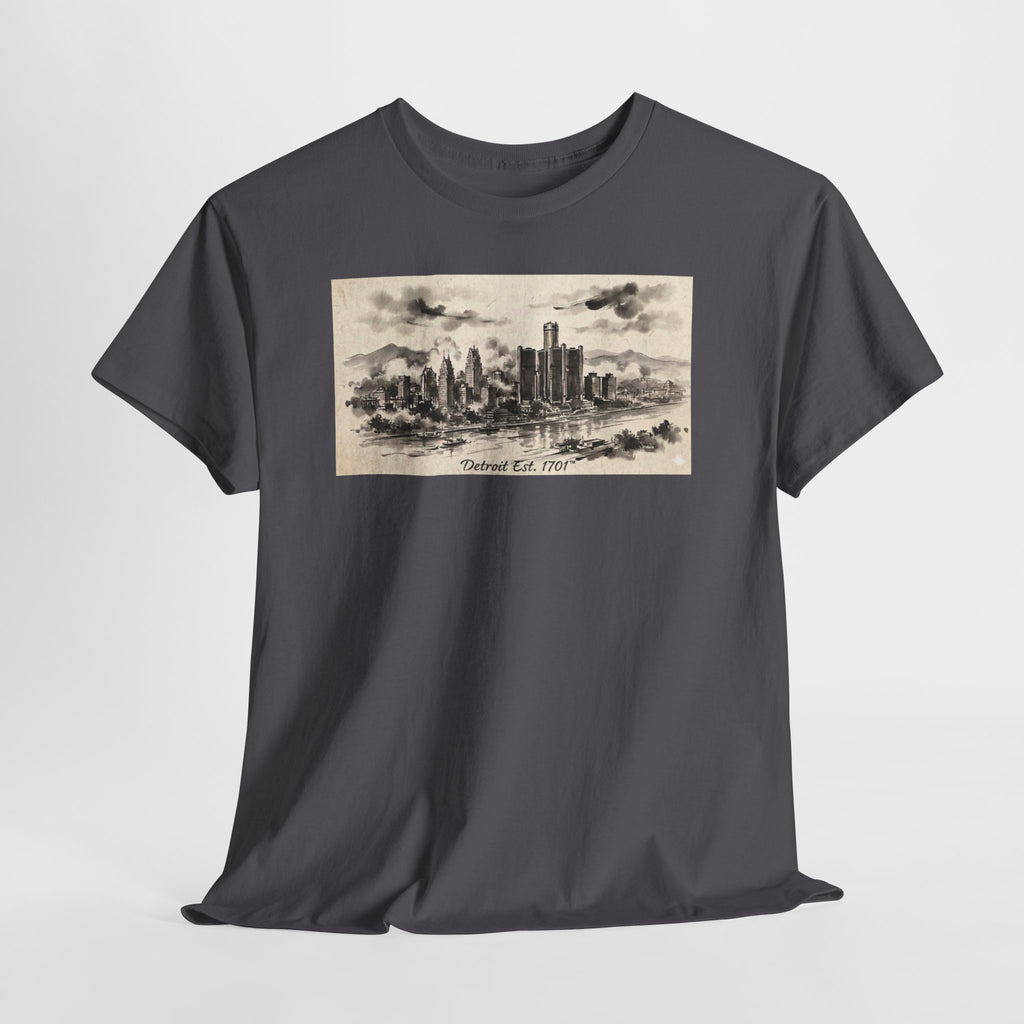 Detroit Pride Vintage Skyline Tee — "Detroit, Est. 1701" Cotton T-Shirt | Motor City Roots