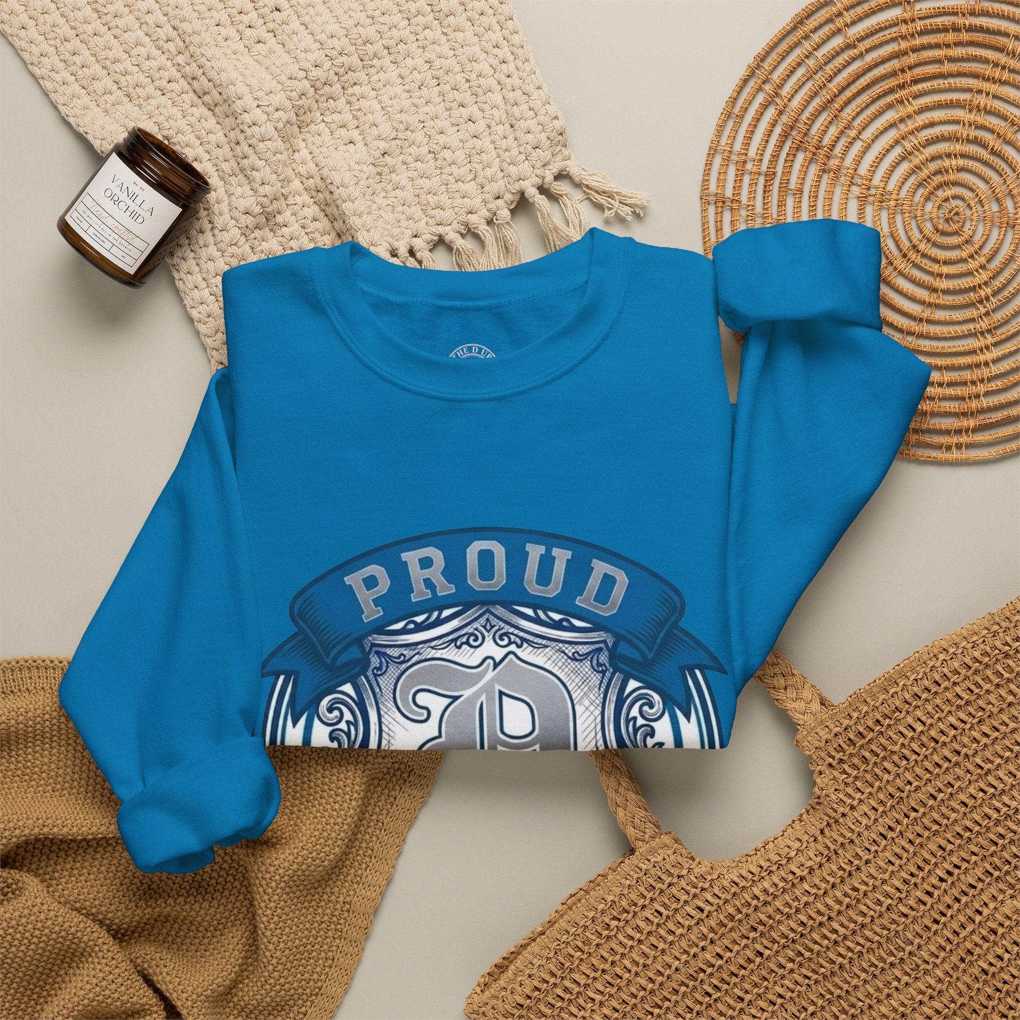 Proud to Be a D Detroit Crewneck Sweatshirt — Vintage Crest Motor City Pullover