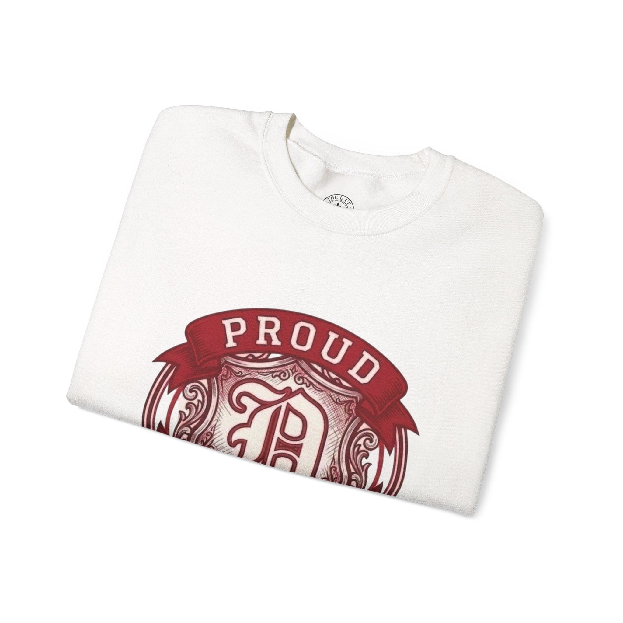 Proud to Be a D Detroit Crewneck Sweatshirt — Vintage Crest Motor City Pullover