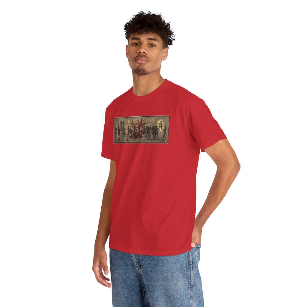 Detroit Pride Vintage Silhouette Artwork Tee — Motor City Midnight Graphic Cotton T-Shirt