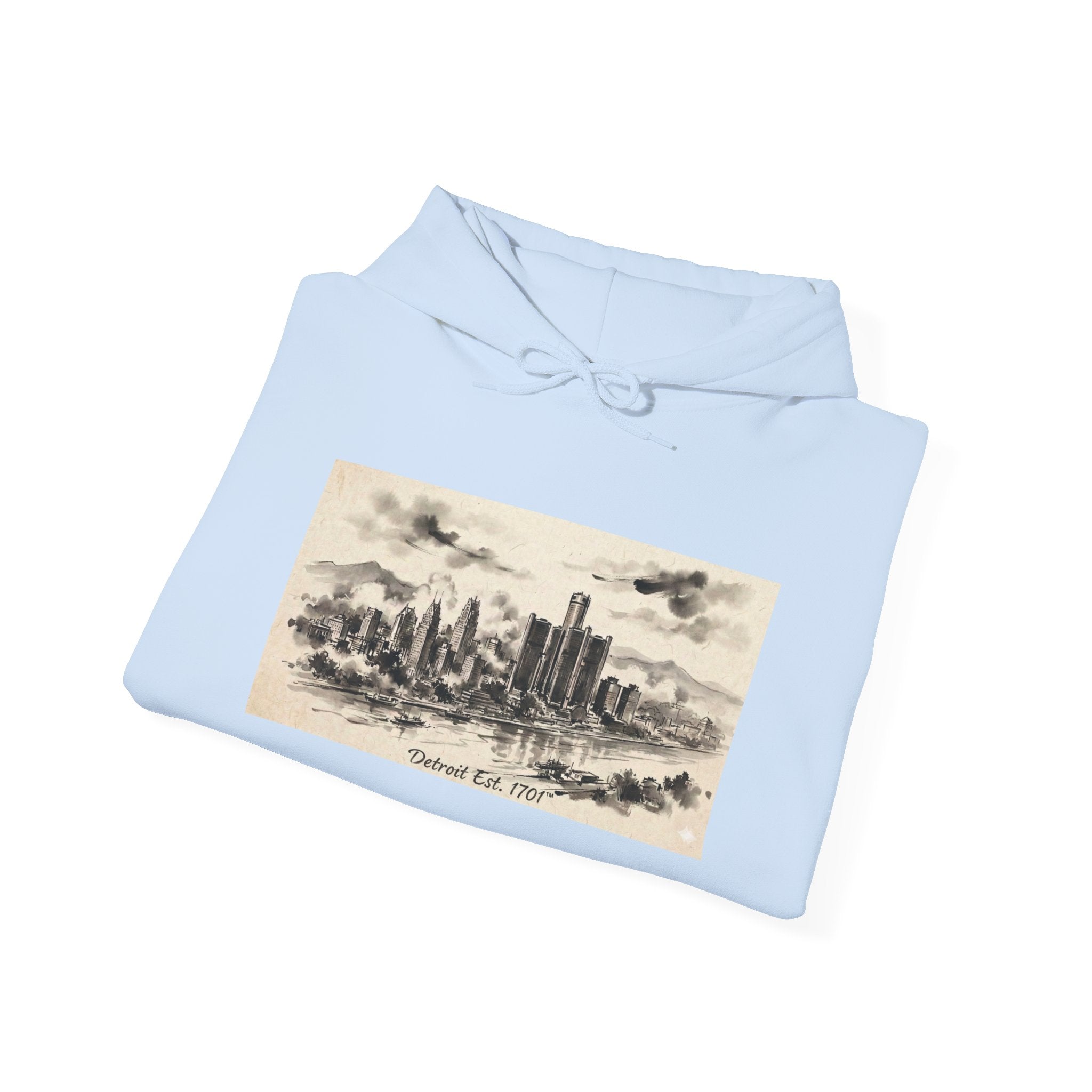 Detroit Pride Vintage Skyline Hoodie — "Detroit, Est. 1701" Pullover | Motor City Roots
