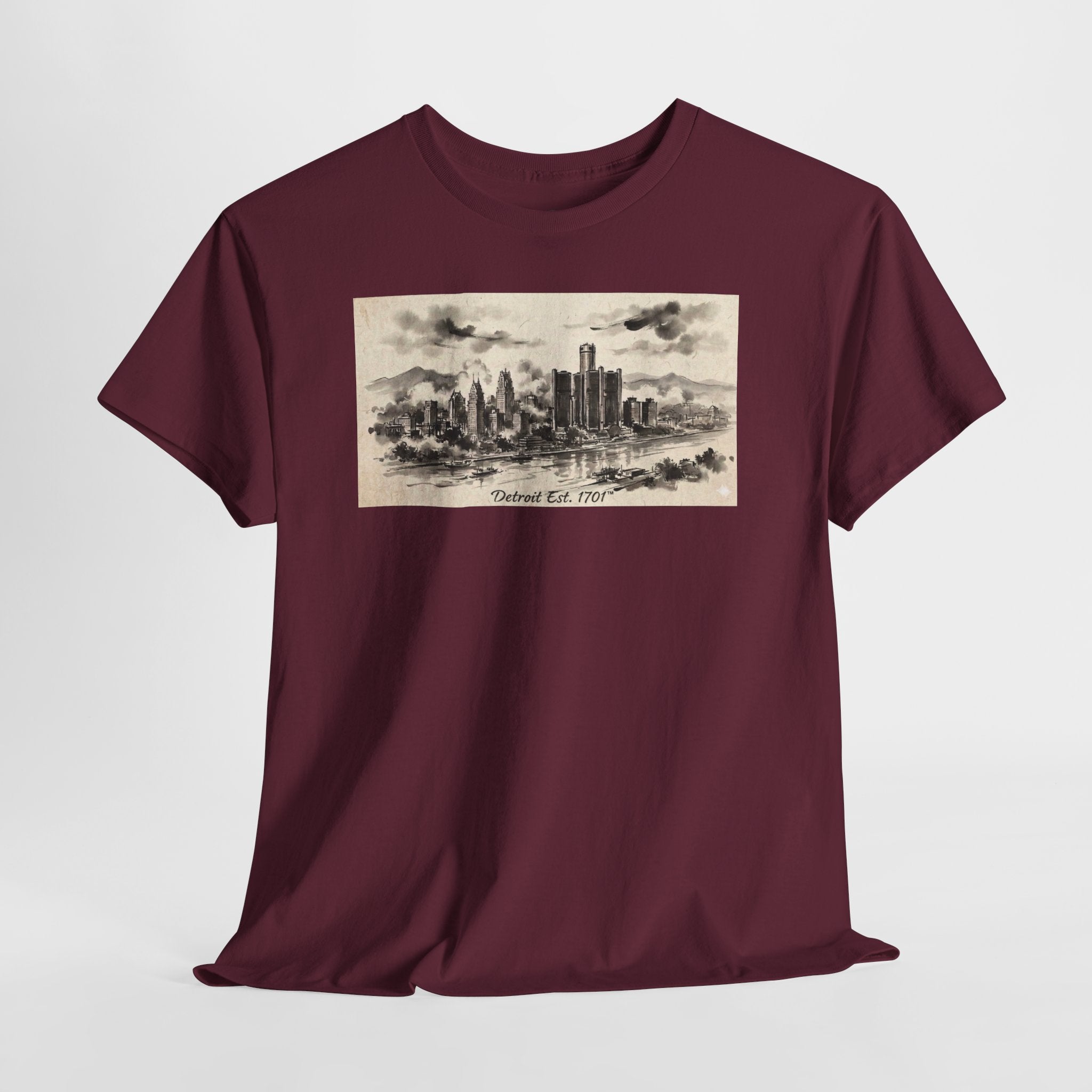 Detroit Pride Vintage Skyline Tee — "Detroit, Est. 1701" Cotton T-Shirt | Motor City Roots