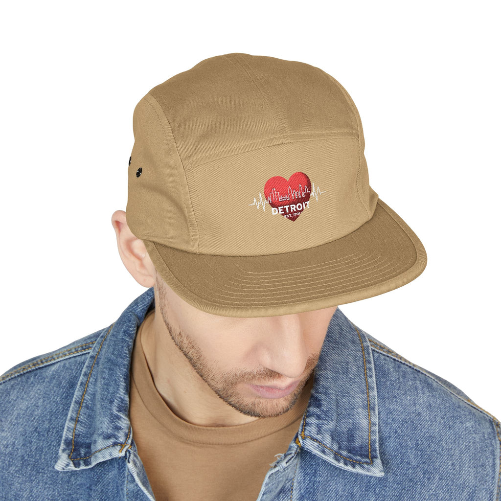 Detroit Heartbeat Embroidered 5-Panel Cap