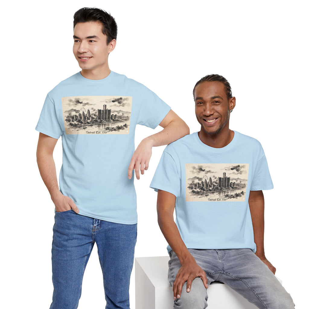 Detroit Pride Vintage Skyline Tee — "Detroit, Est. 1701" Cotton T-Shirt | Motor City Roots