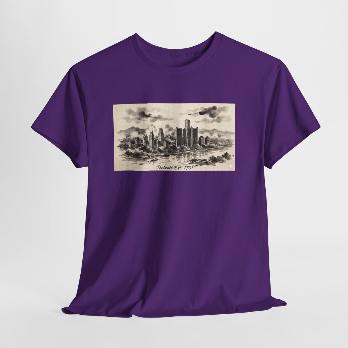 Detroit Pride Vintage Skyline Tee — "Detroit, Est. 1701" Cotton T-Shirt | Motor City Roots