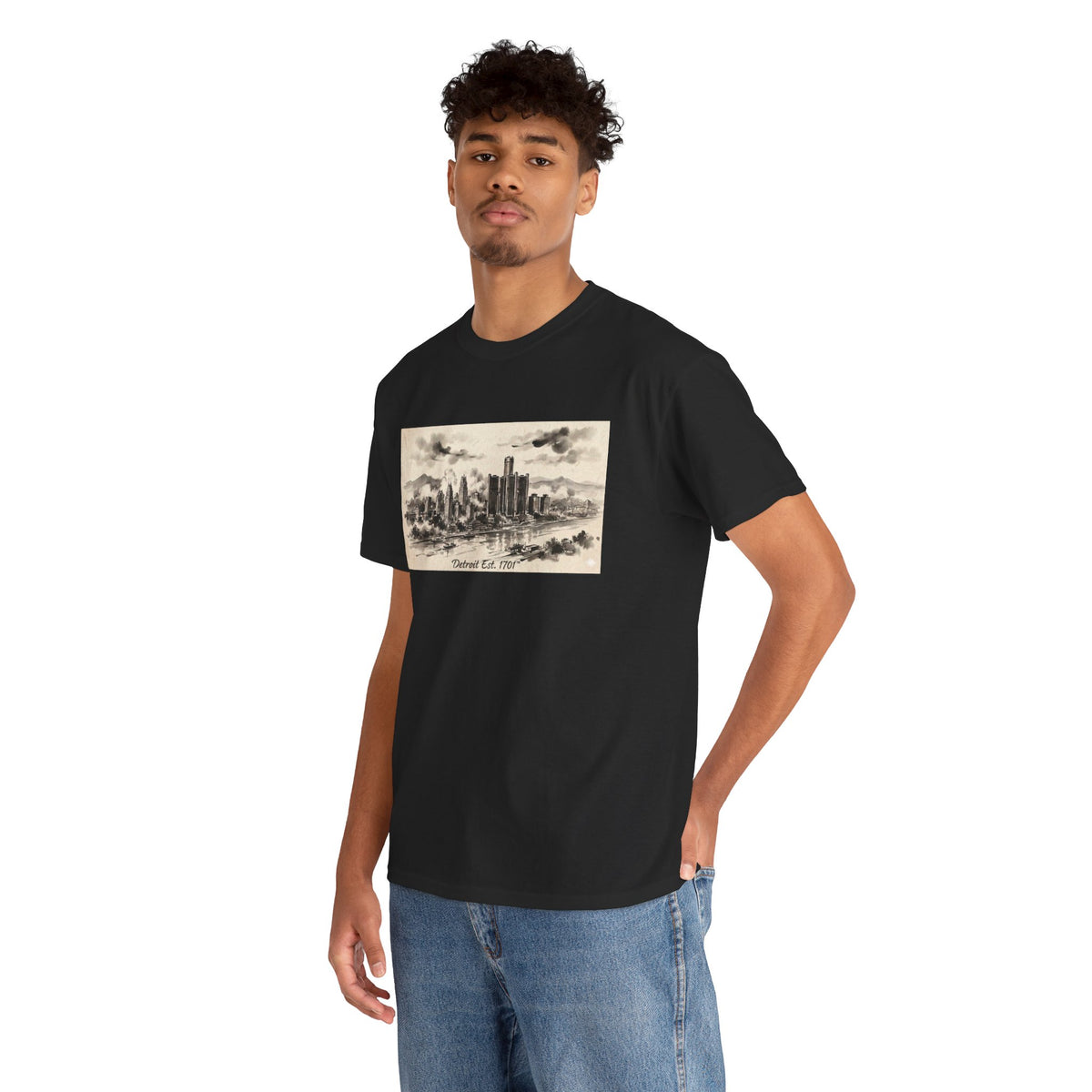 Detroit Pride Vintage Skyline Tee — "Detroit, Est. 1701" Cotton T-Shirt | Motor City Roots
