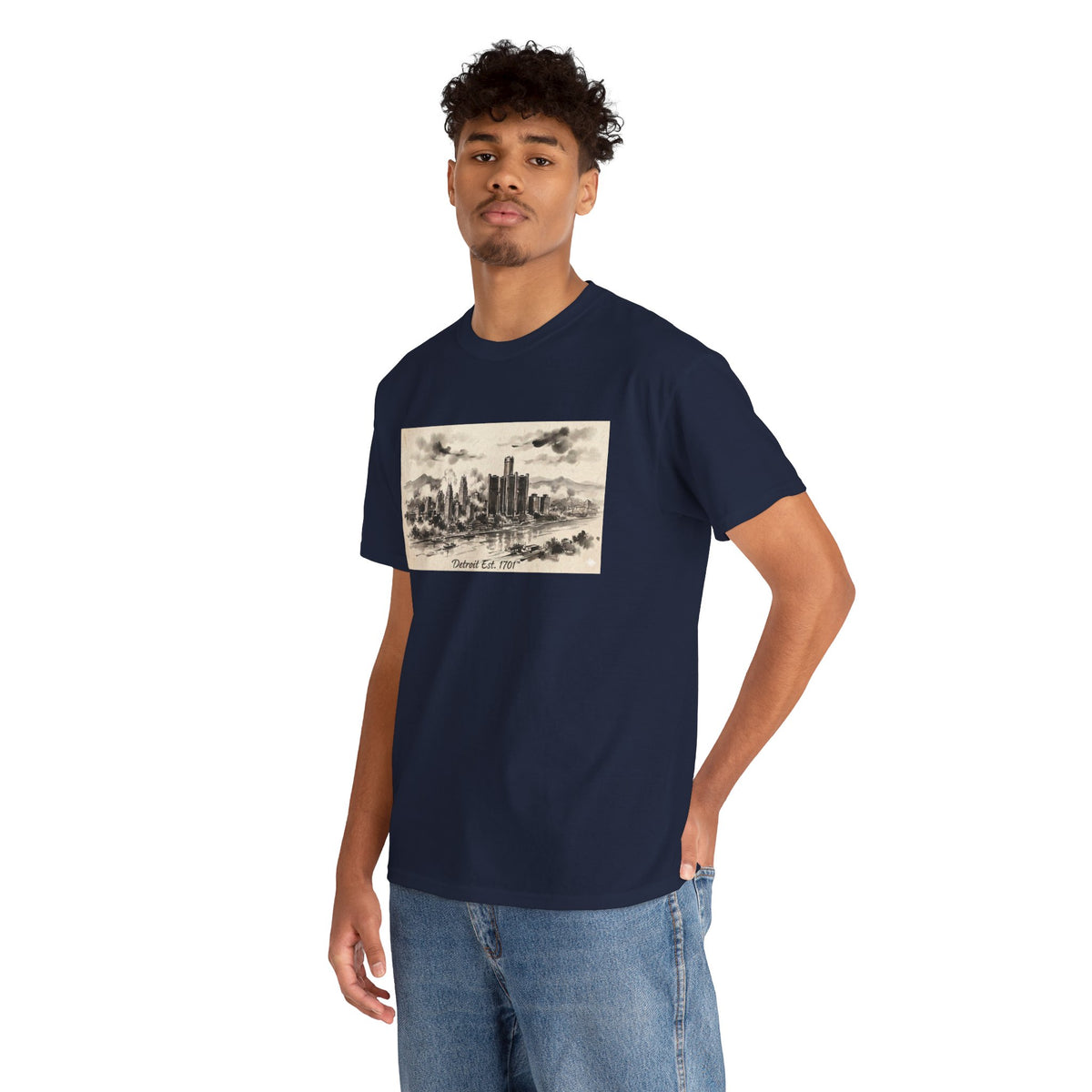 Detroit Pride Vintage Skyline Tee — "Detroit, Est. 1701" Cotton T-Shirt | Motor City Roots