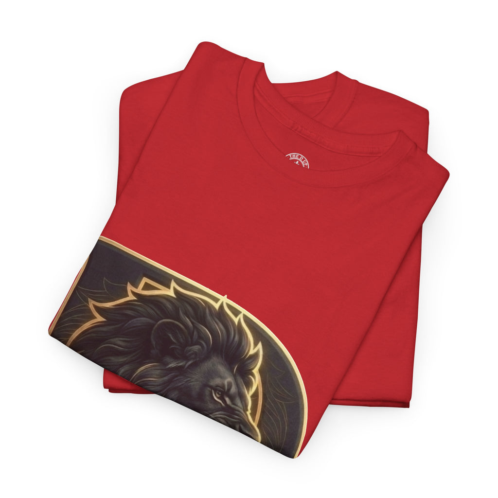 Men's Detroit Pride Lion D T Shirt — Gold Foil Monogram Detroit Lion Graphic(Unisex)