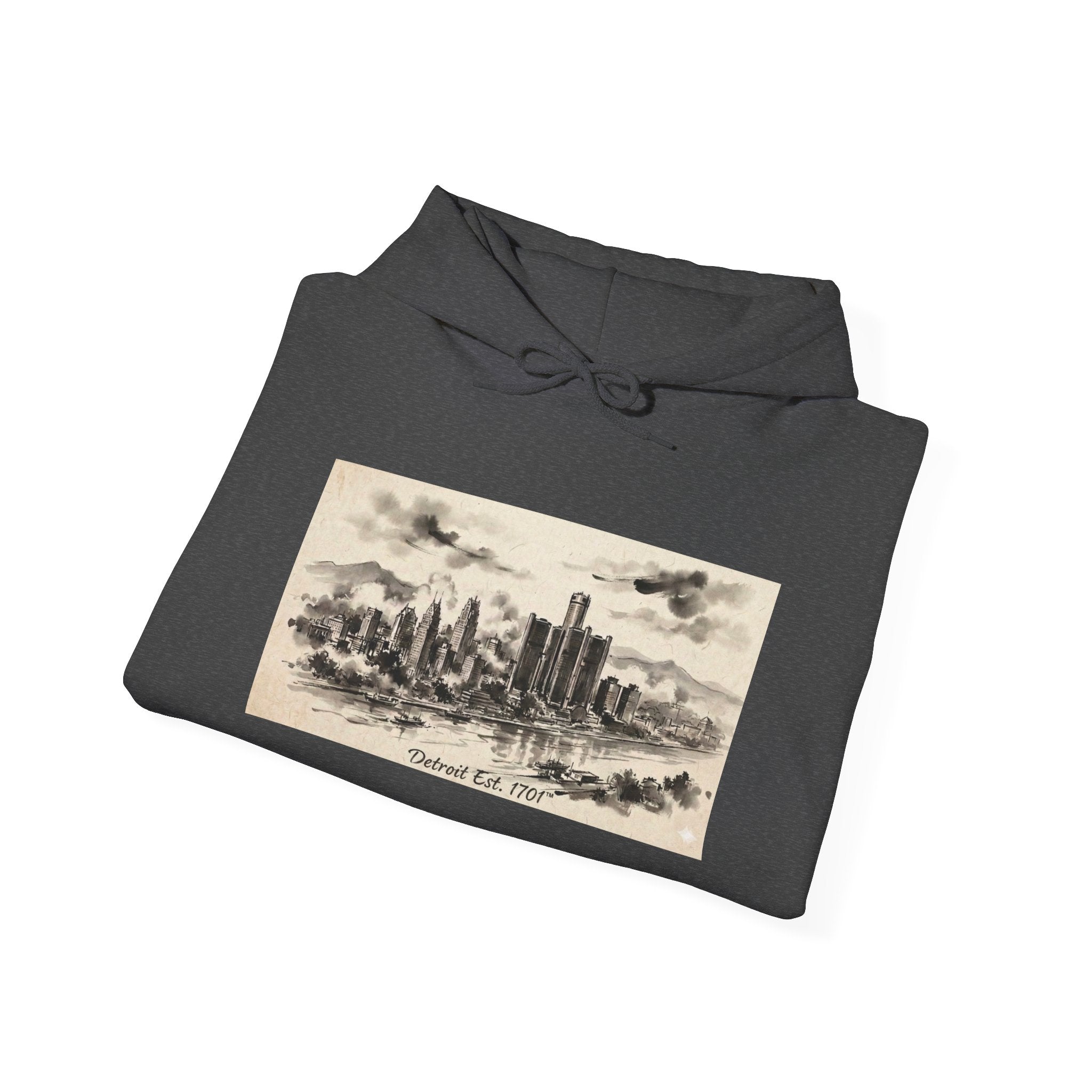 Detroit Pride Vintage Skyline Hoodie — "Detroit, Est. 1701" Pullover | Motor City Roots