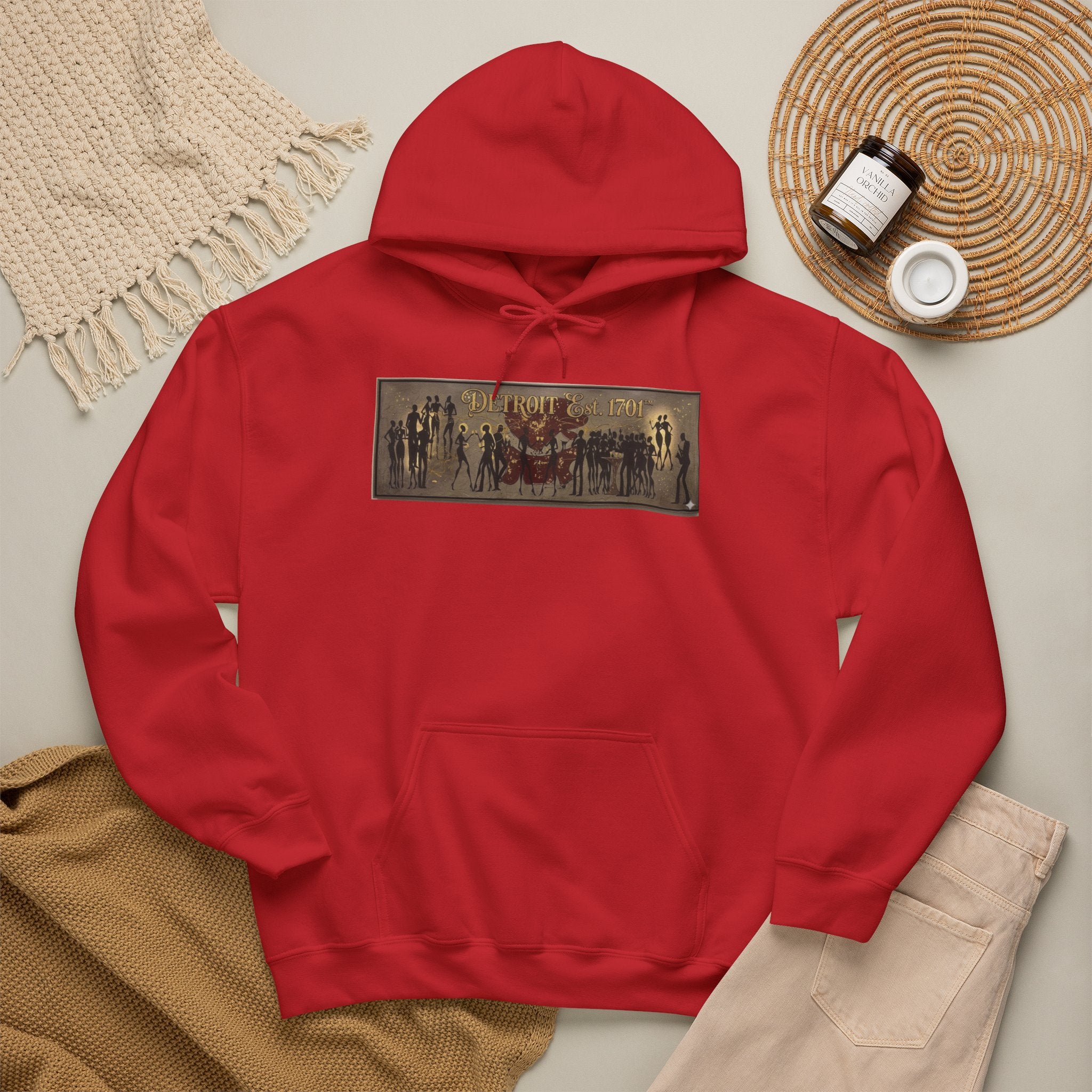 Detroit Pride Vintage Silhouette Artwork Hoodie — Motor City Midnight Graphic Pullover