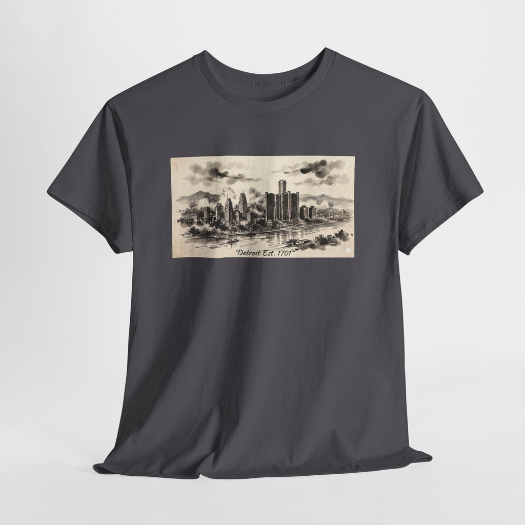 Detroit Pride Vintage Skyline Tee — "Detroit, Est. 1701" Cotton T-Shirt | Motor City Roots