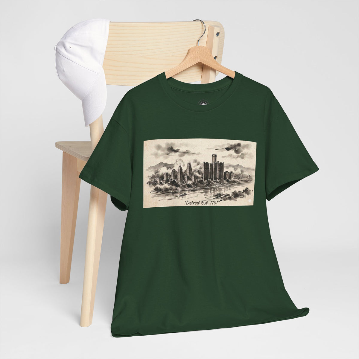 Detroit Pride Vintage Skyline Tee — "Detroit, Est. 1701" Cotton T-Shirt | Motor City Roots