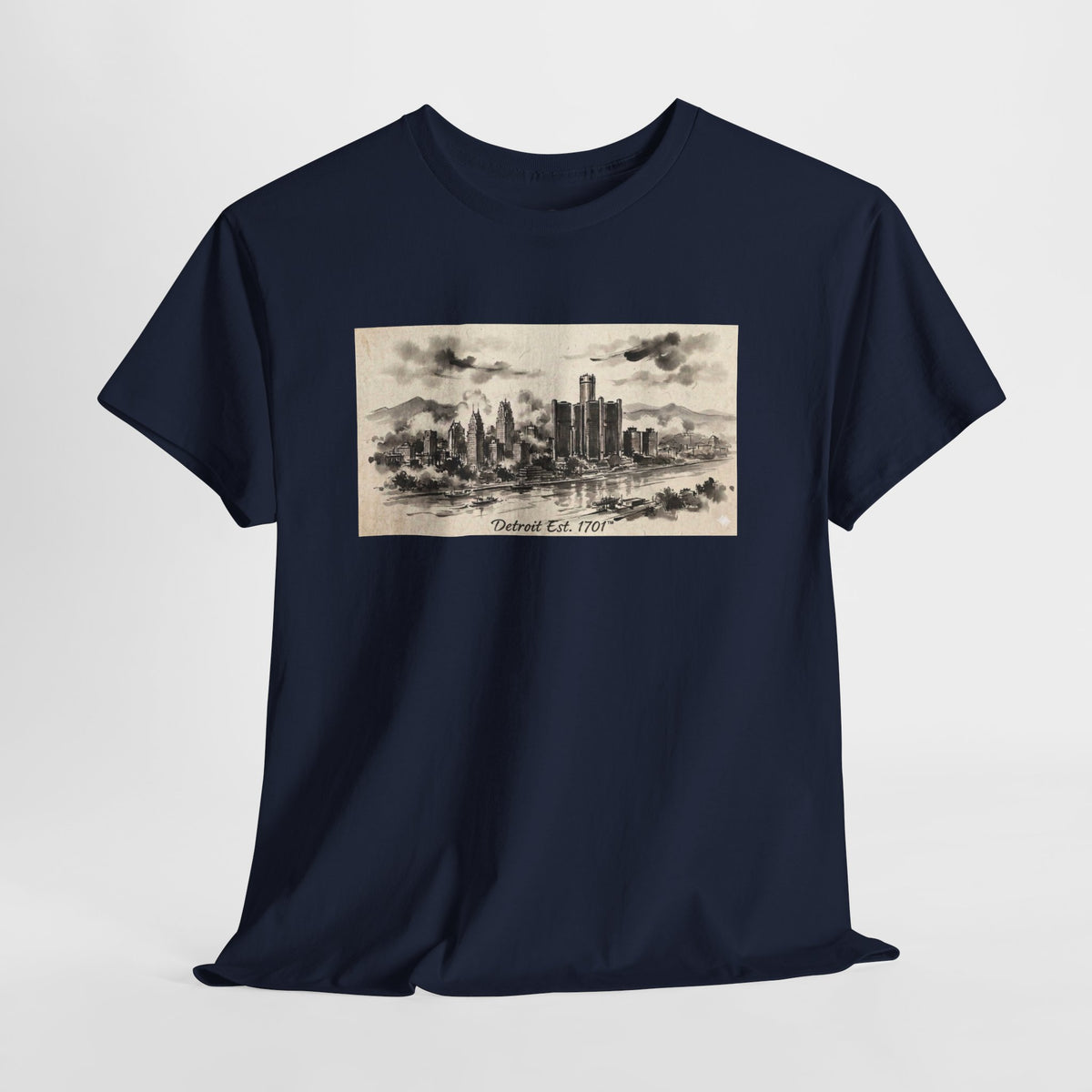 Detroit Pride Vintage Skyline Tee — "Detroit, Est. 1701" Cotton T-Shirt | Motor City Roots