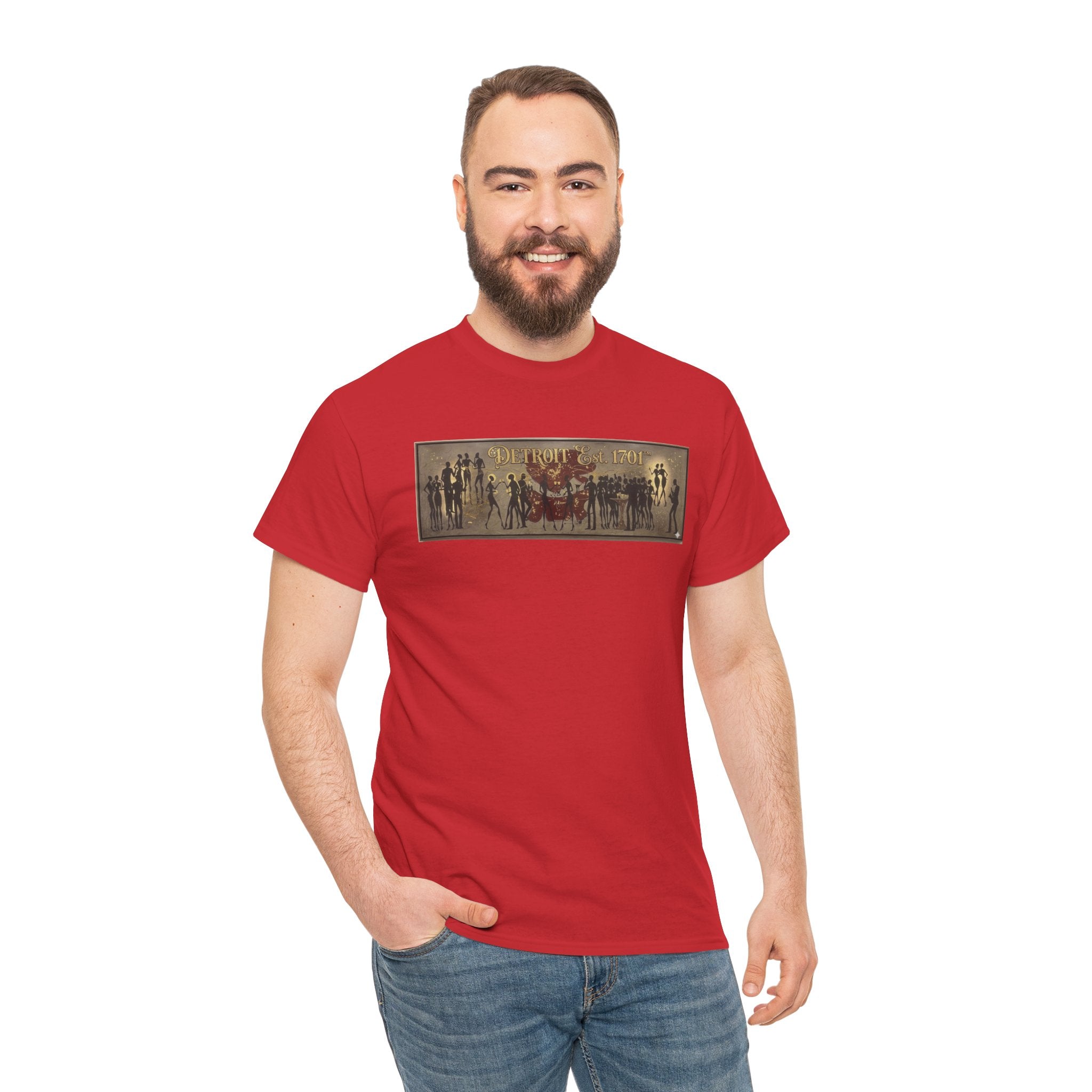 Detroit Pride Vintage Silhouette Artwork Tee — Motor City Midnight Graphic Cotton T-Shirt