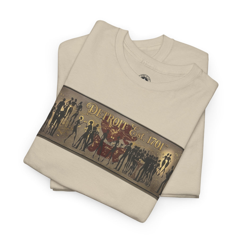 Detroit Pride Vintage Silhouette Artwork Tee — Motor City Midnight Graphic Cotton T-Shirt