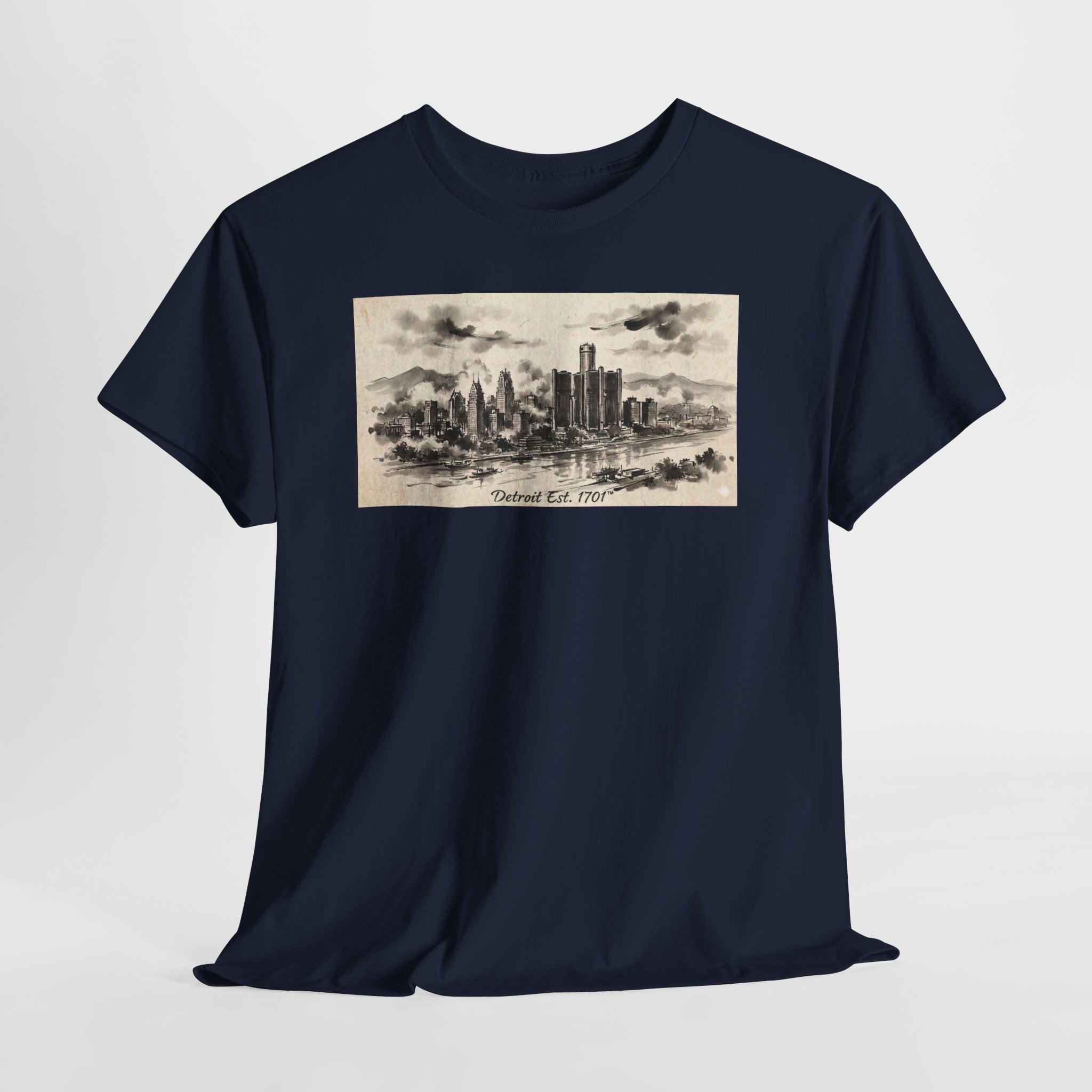 Detroit Pride Vintage Skyline Tee — "Detroit, Est. 1701" Cotton T-Shirt | Motor City Roots